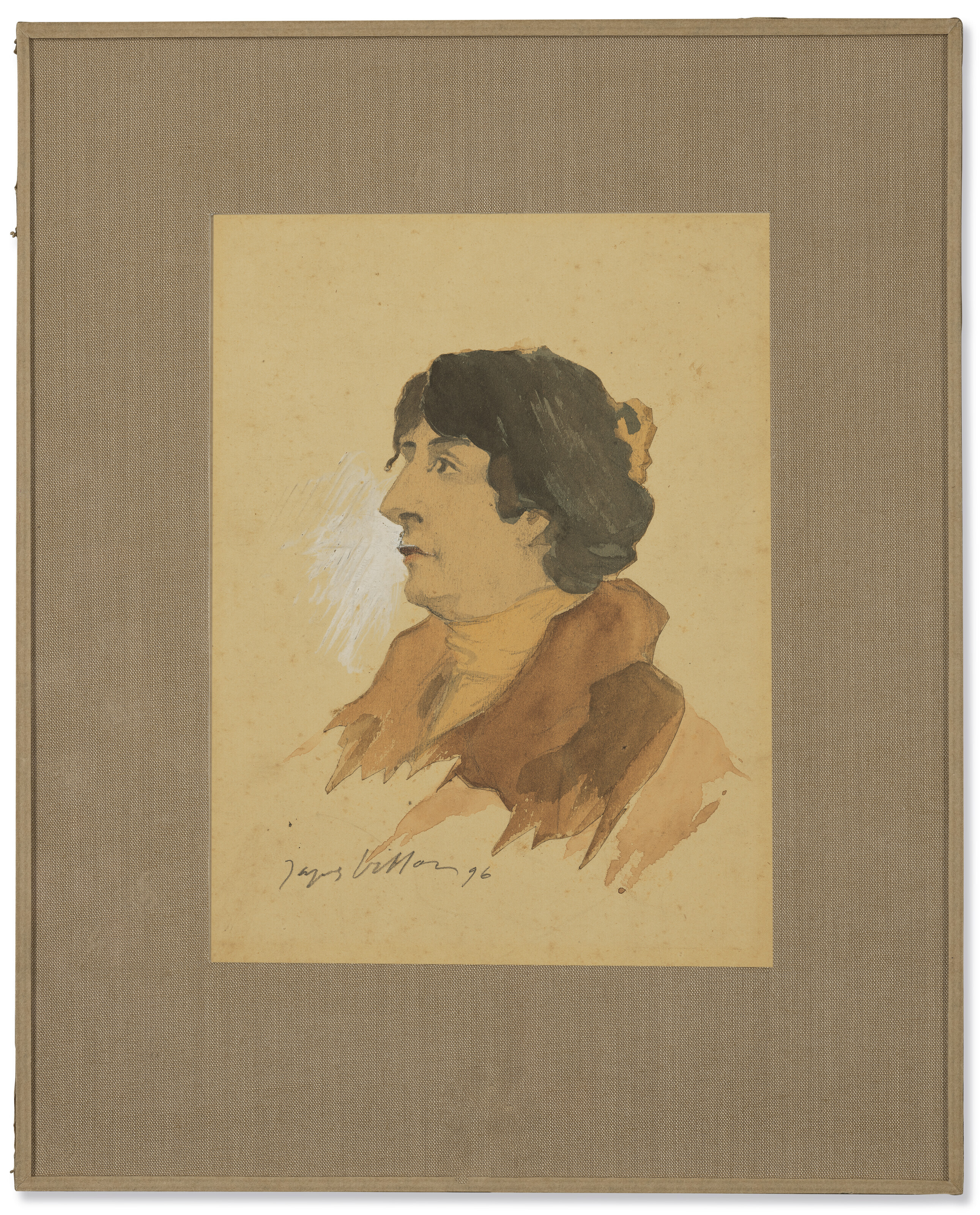 Jacques Villon — Женский портрет ( спереди ); Этюд о женщине на лекции ( сзади ), изображение 4