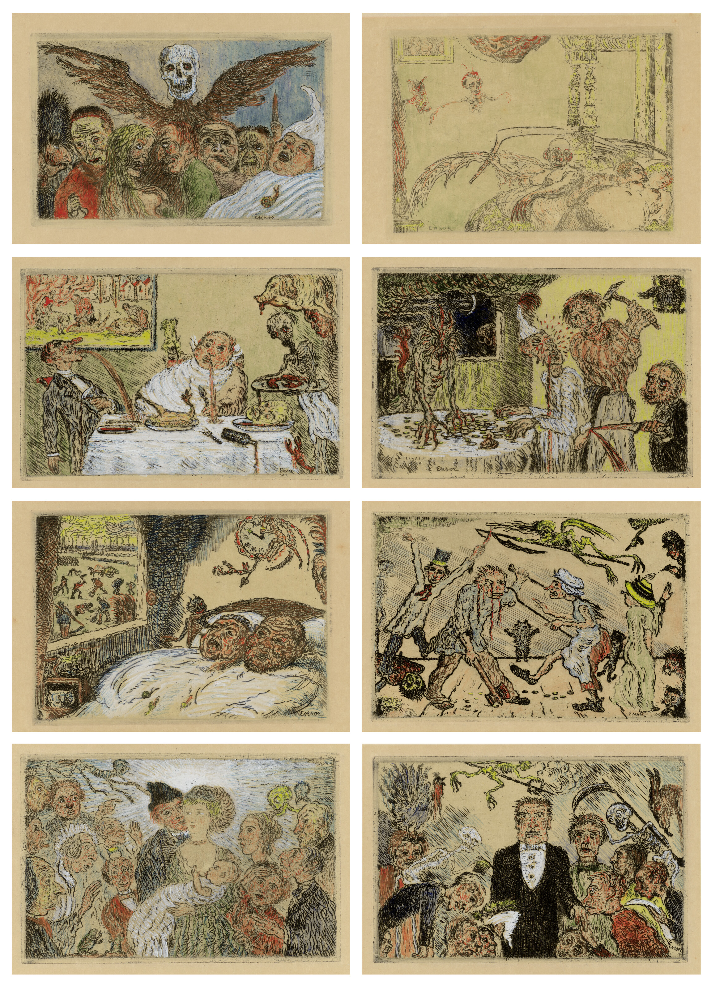 James Ensor — Капитанские пещеры ("Смертные грехи"), изображение 1