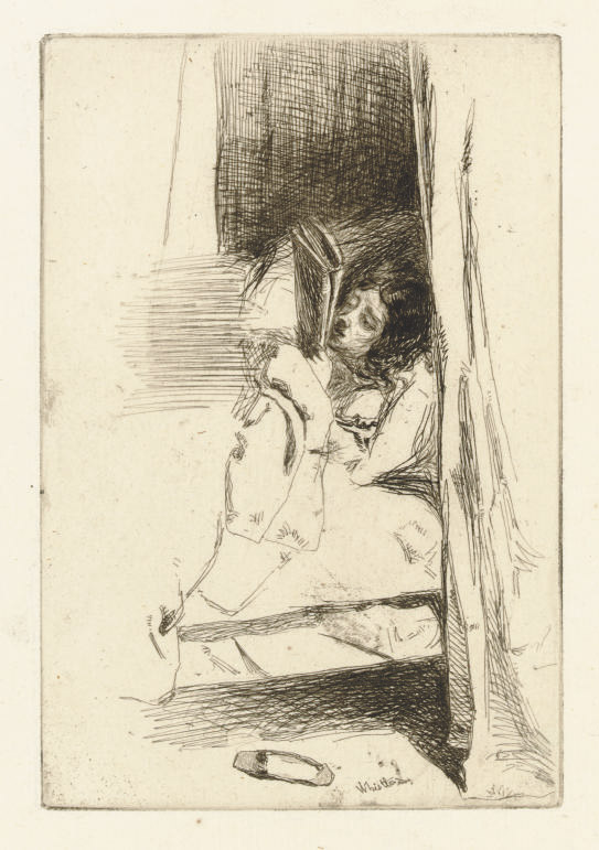 James McNeill Whistler — Чтение в постели (К. 28)