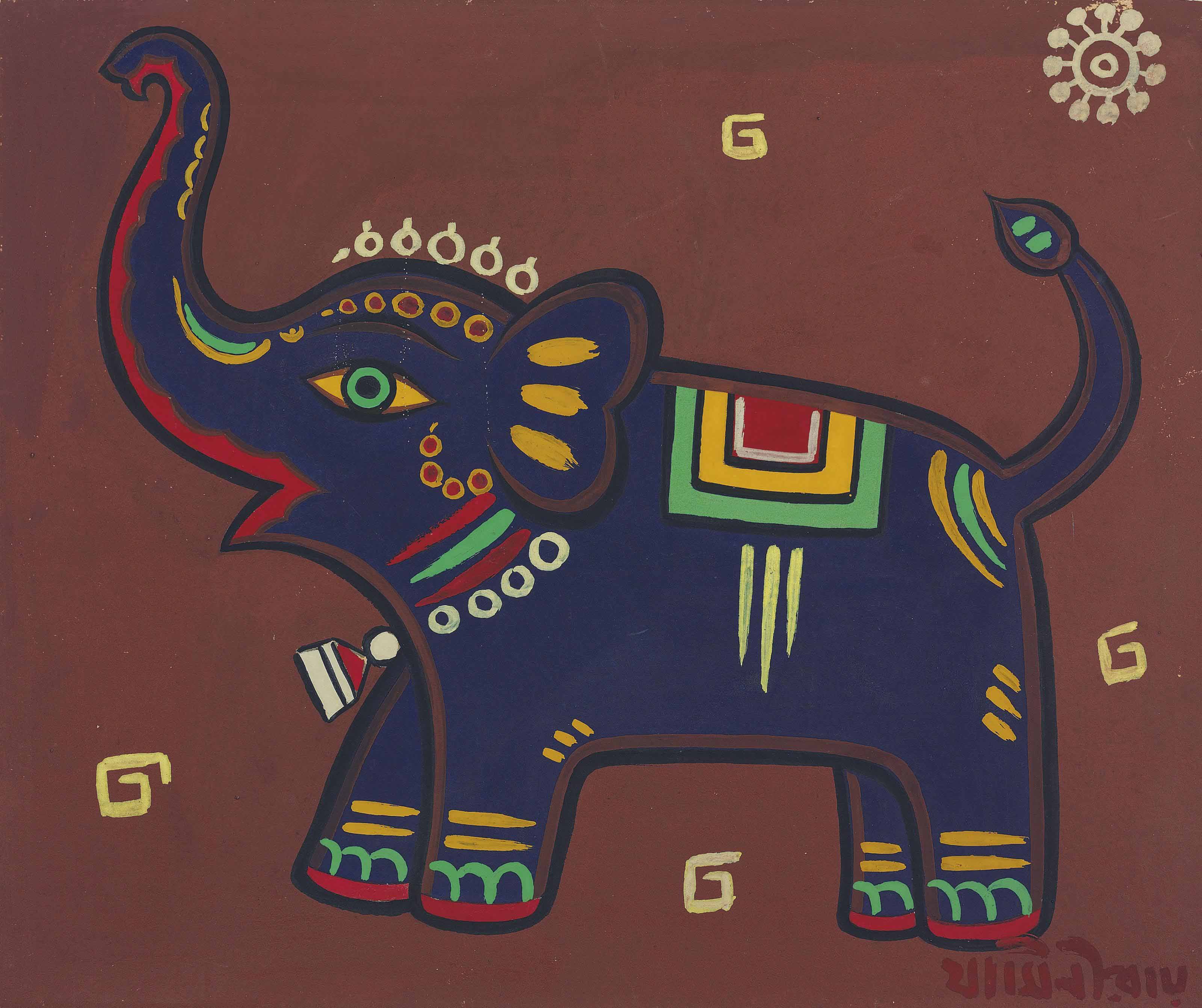 Jamini Roy — Без названия (Слон)