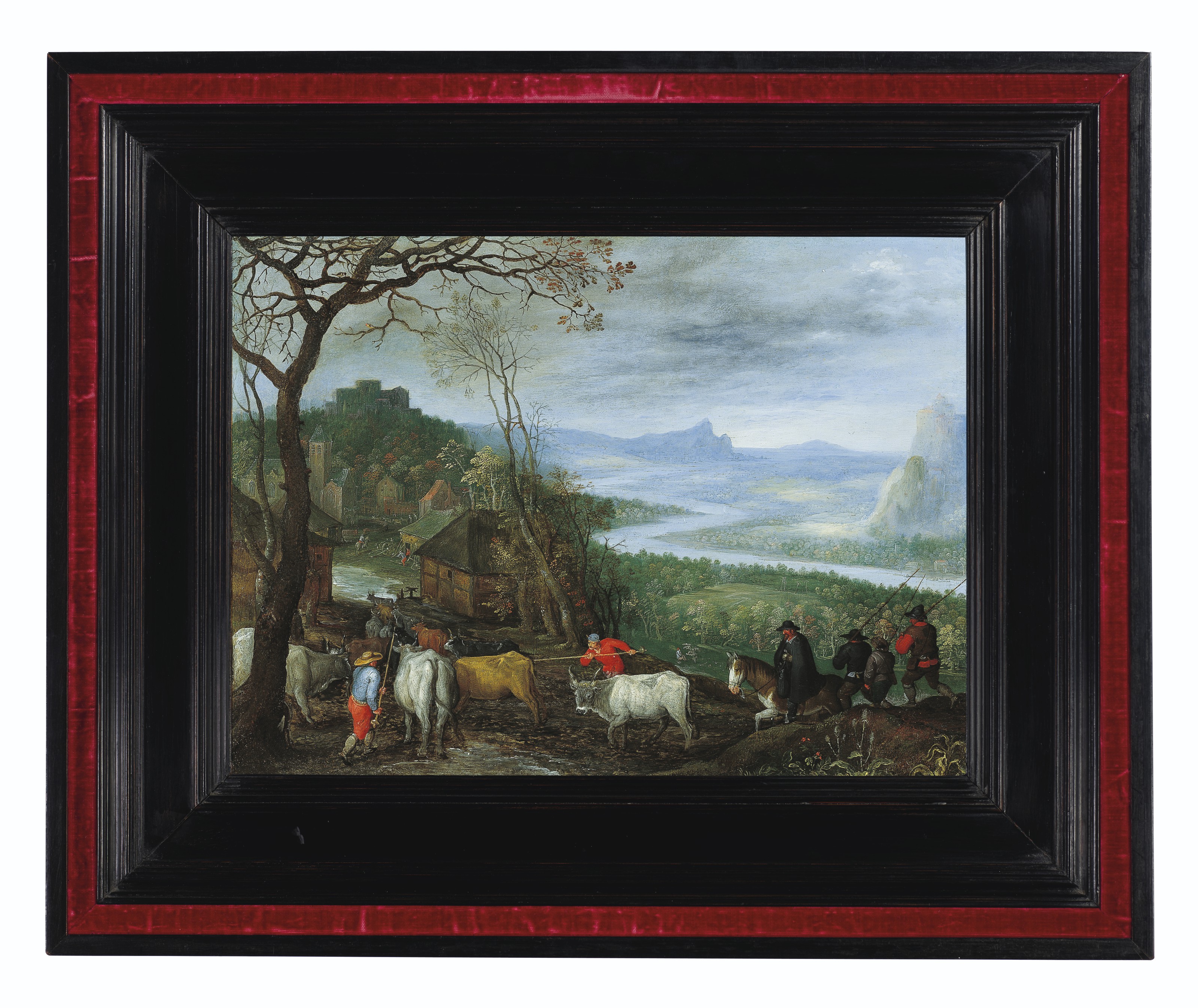 Jan I Brueghel — Пейзаж с пастухами, загоняющими скот в деревню, изображение 3