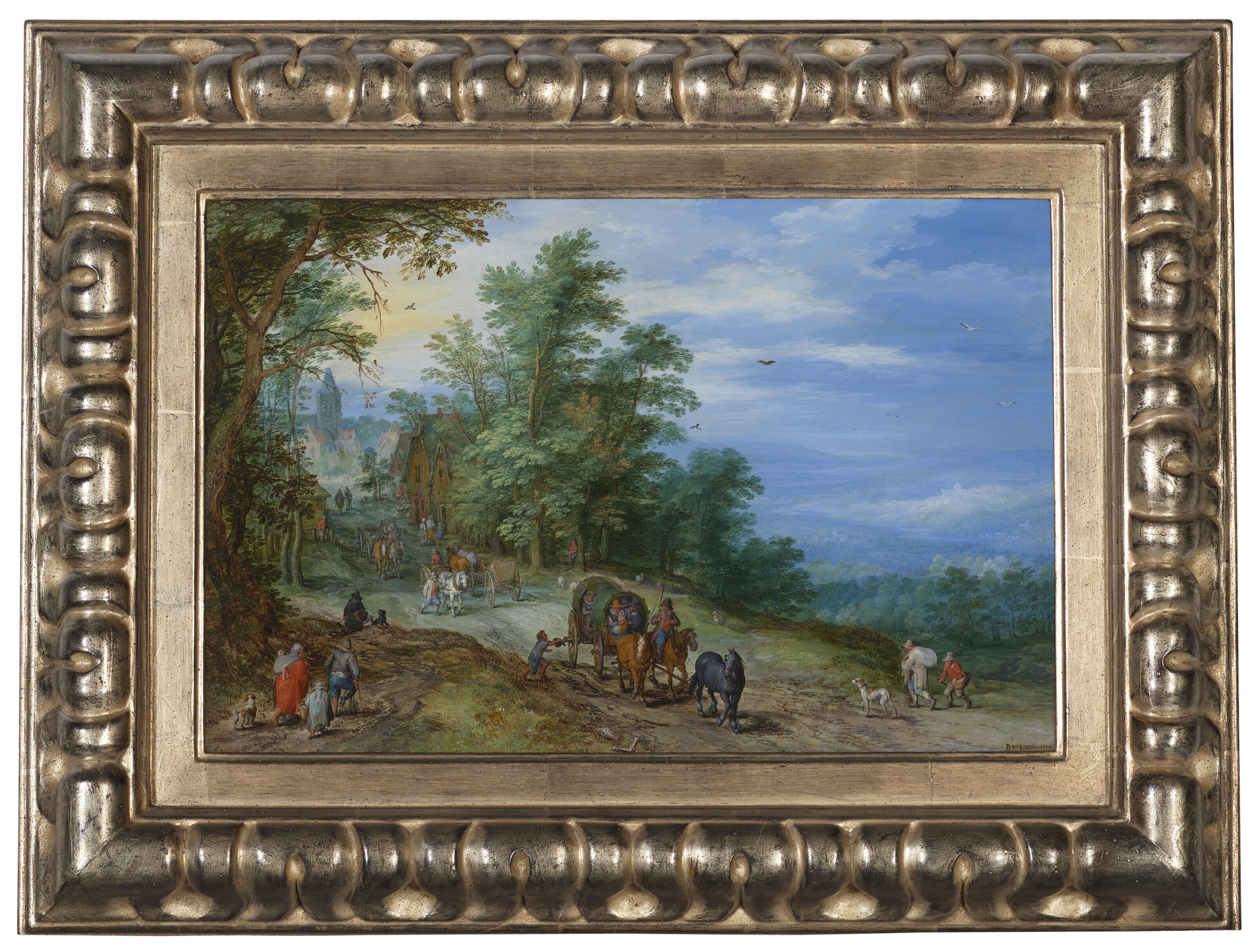 Jan I Brueghel — Летний пейзаж с тентованными тележками, изображение 2