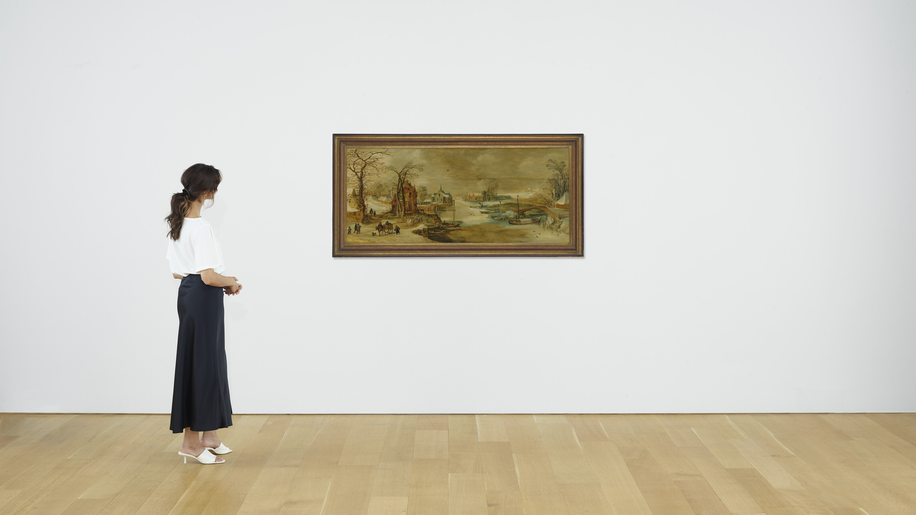 Jan I Brueghel — Зимний речной пейзаж с путешественниками на тропинке, изображение 4