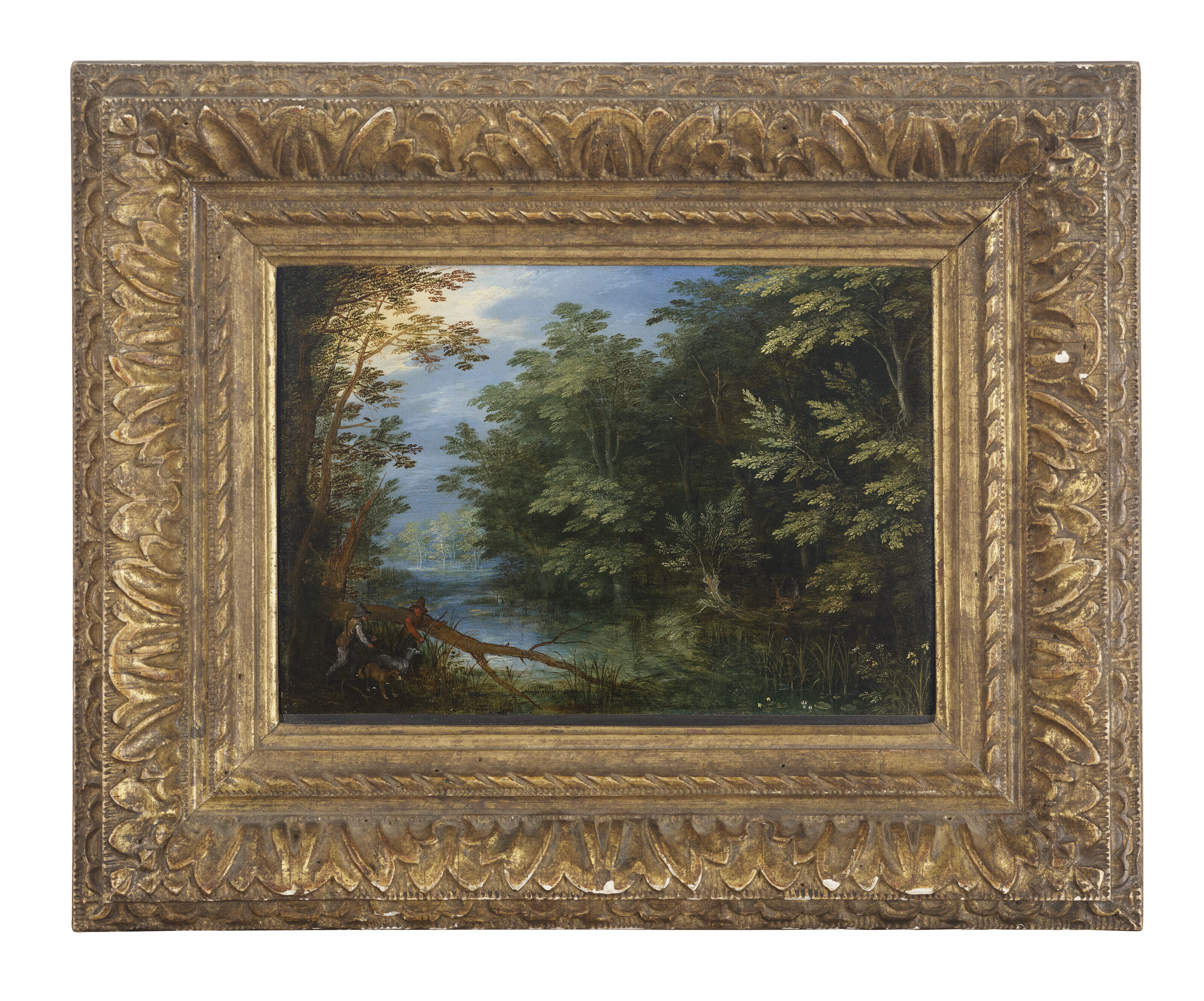 Jan I Brueghel — Лесистый речной пейзаж с охотниками, изображение 2
