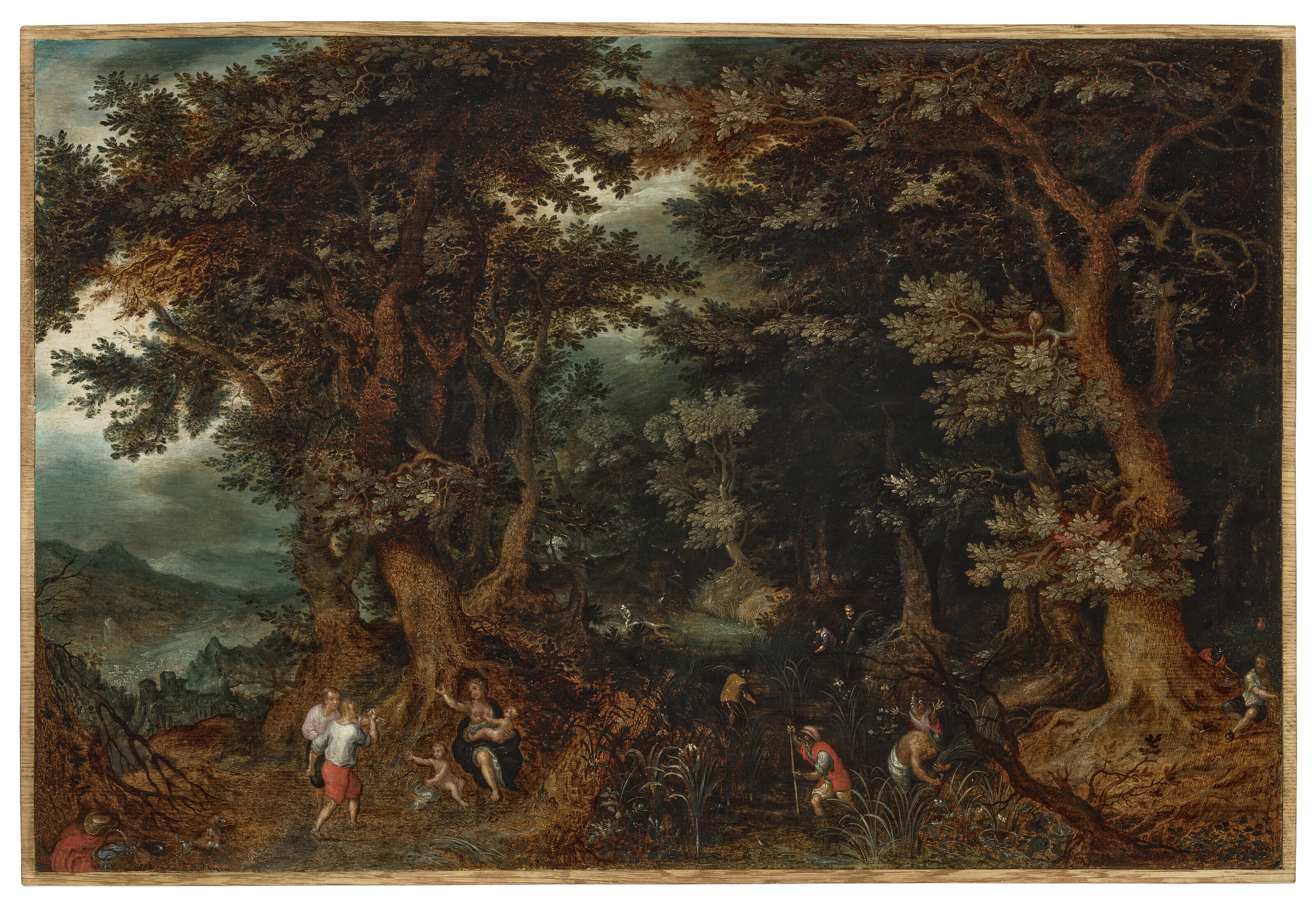 Jan I Brueghel — Лесистый пейзаж с Латоной, за которой подглядывают ликийские фермеры