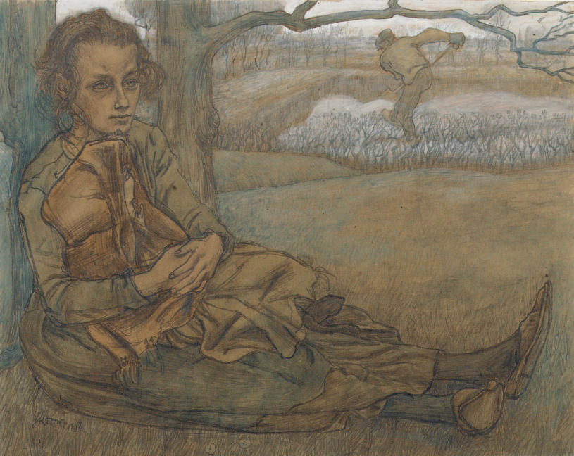 Jan Toorop — Отдыхающая женщина с ребенком