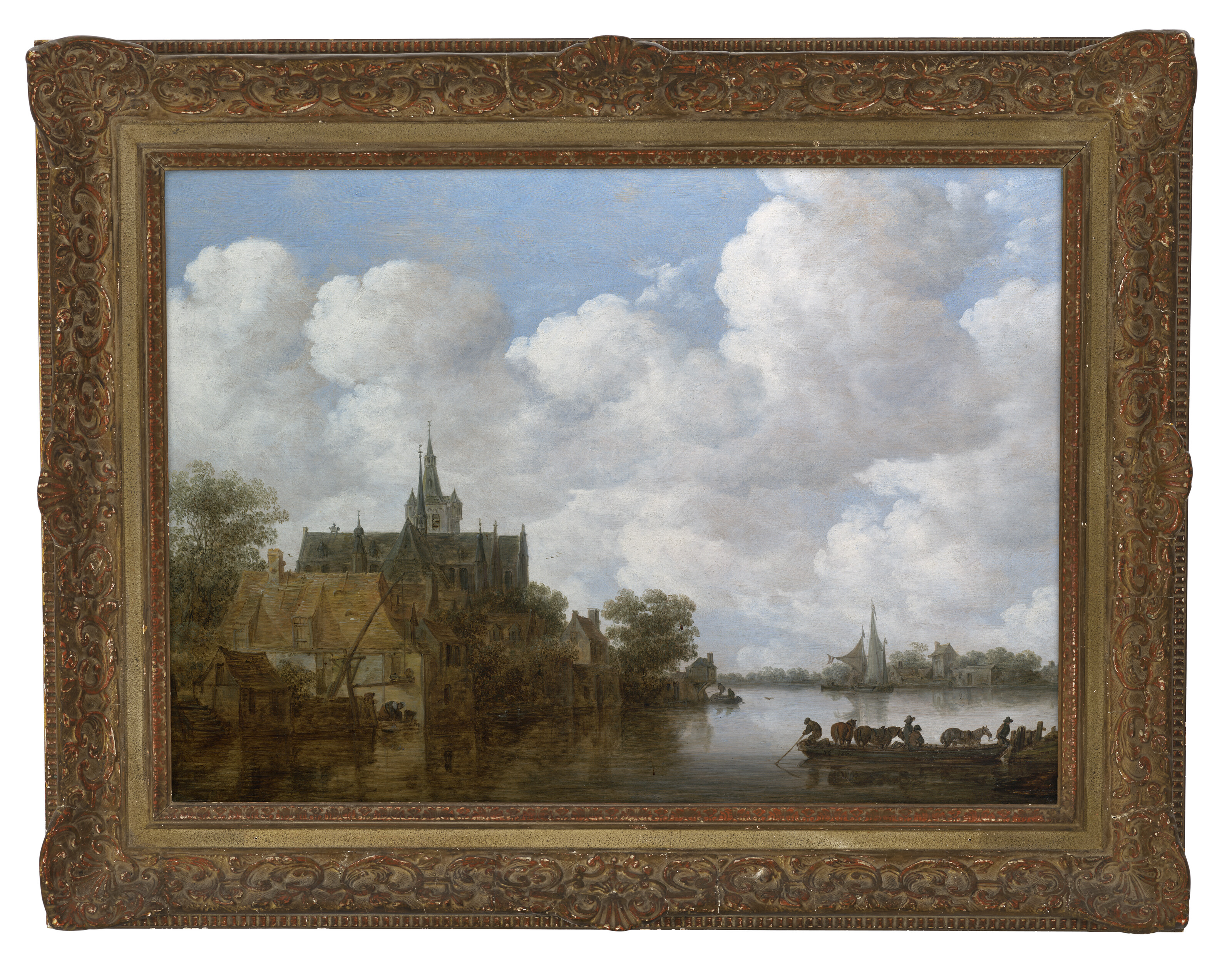 Jan van Goyen — Речной пейзаж с паромом и церковью, изображение 2