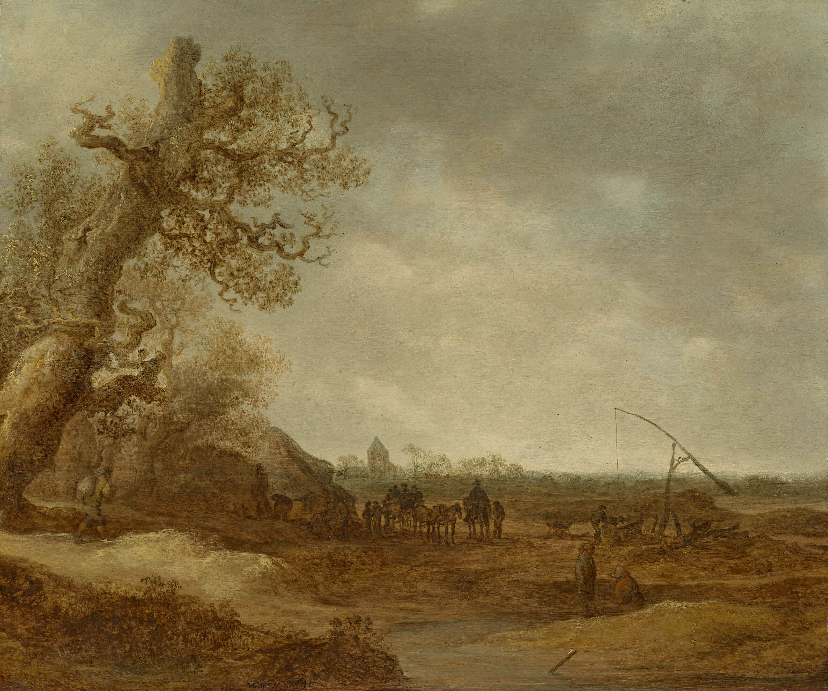 Jan van Goyen — Дюнный пейзаж с фигурами, изображение 2