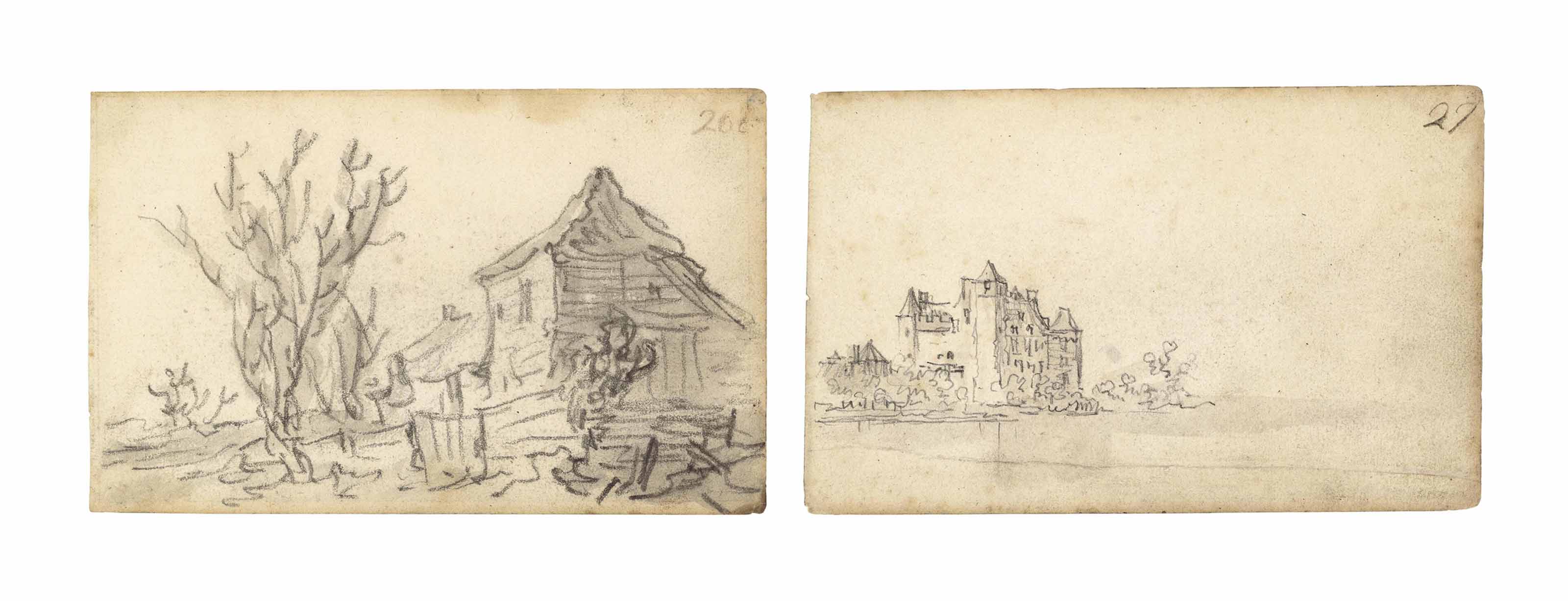 Jan van Goyen — Фермерский дом и замок на берегу