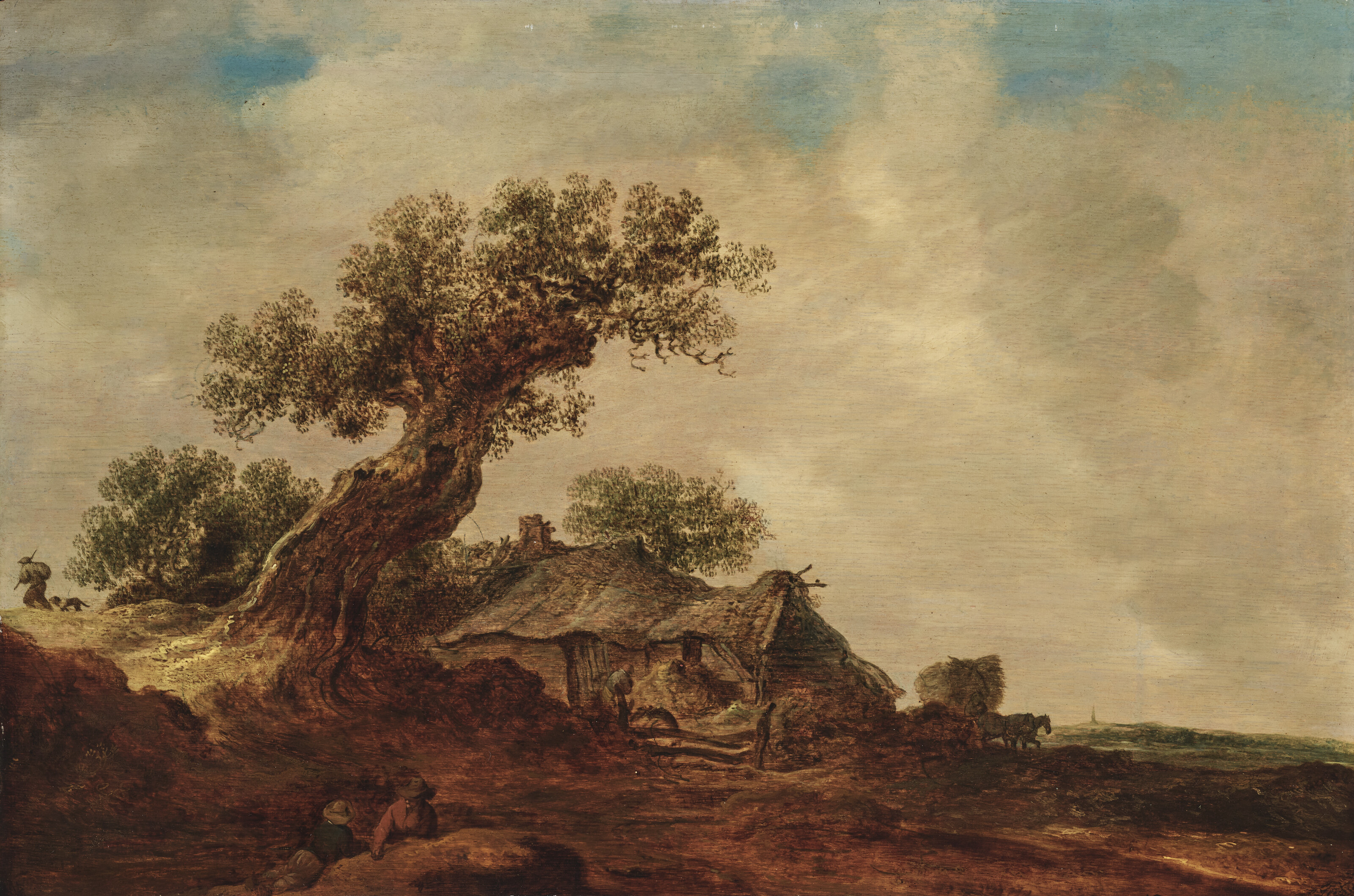 Jan van Goyen — Прогулка по дюнам, рядом с домом для детей, в прериях по-арьерски-план