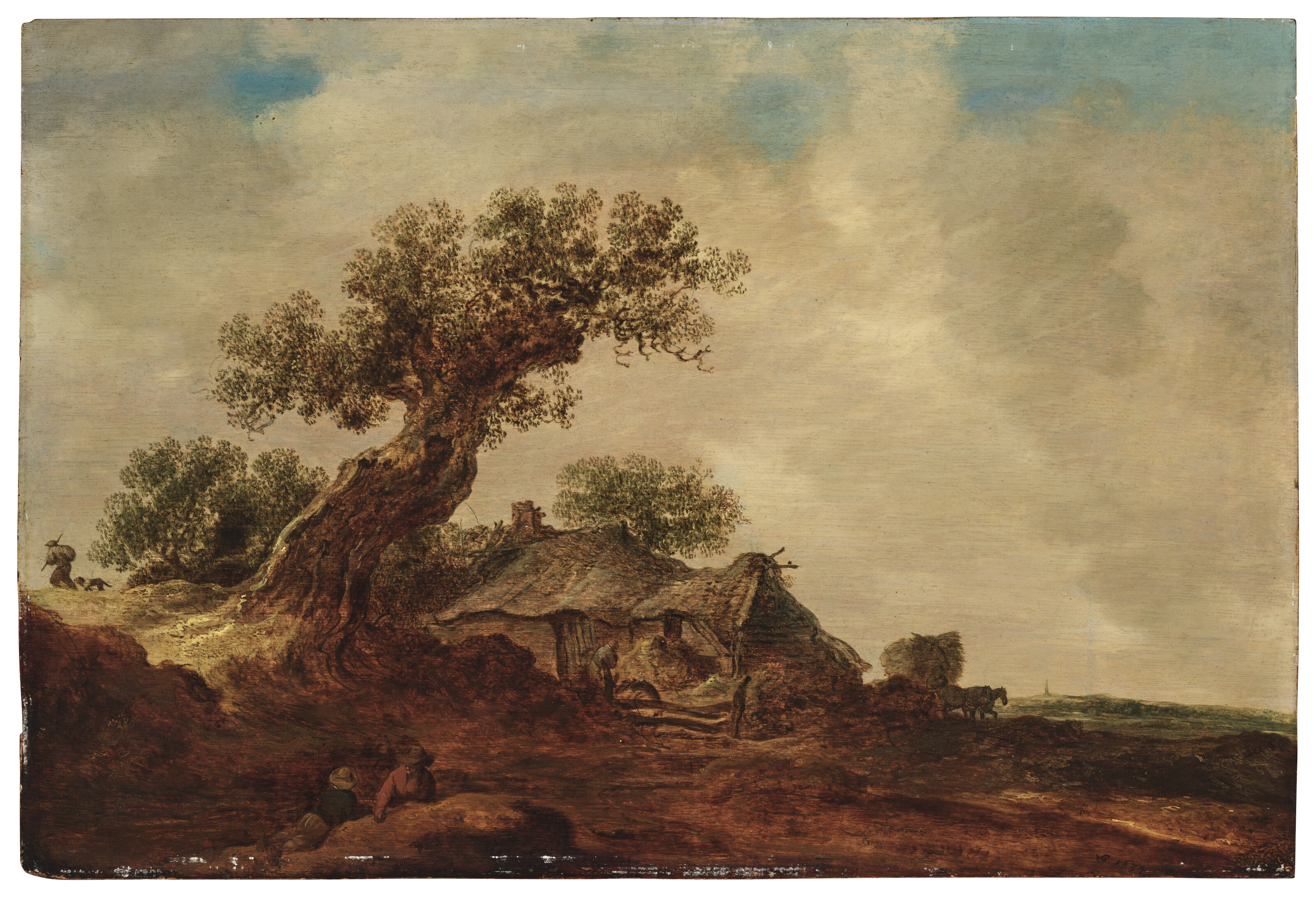 Jan van Goyen — Прогулка по дюнам, рядом с домом для детей, в прериях по-арьерски-план, изображение 2