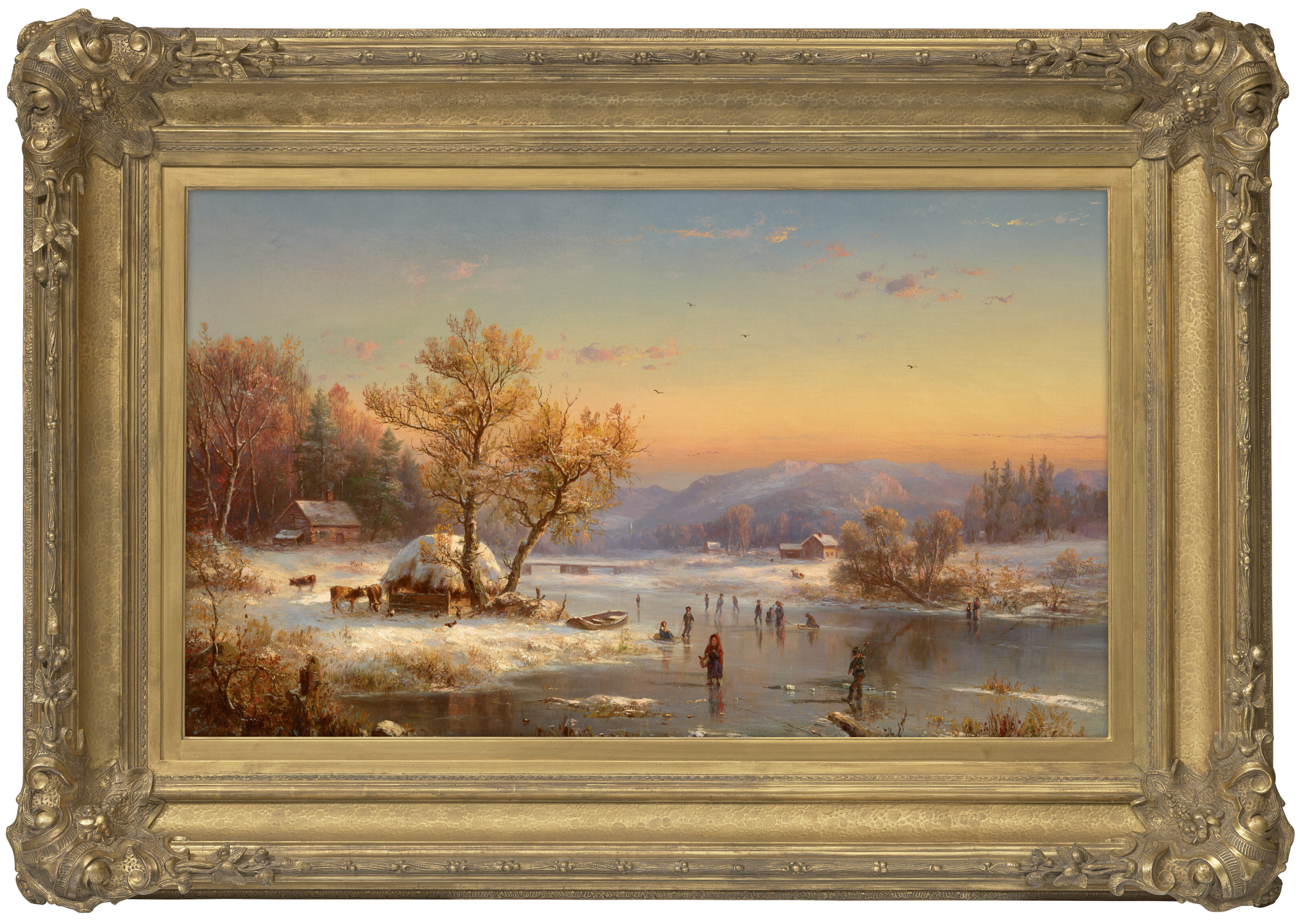 Jasper Francis Cropsey — Зимний вечер за городом, изображение 2