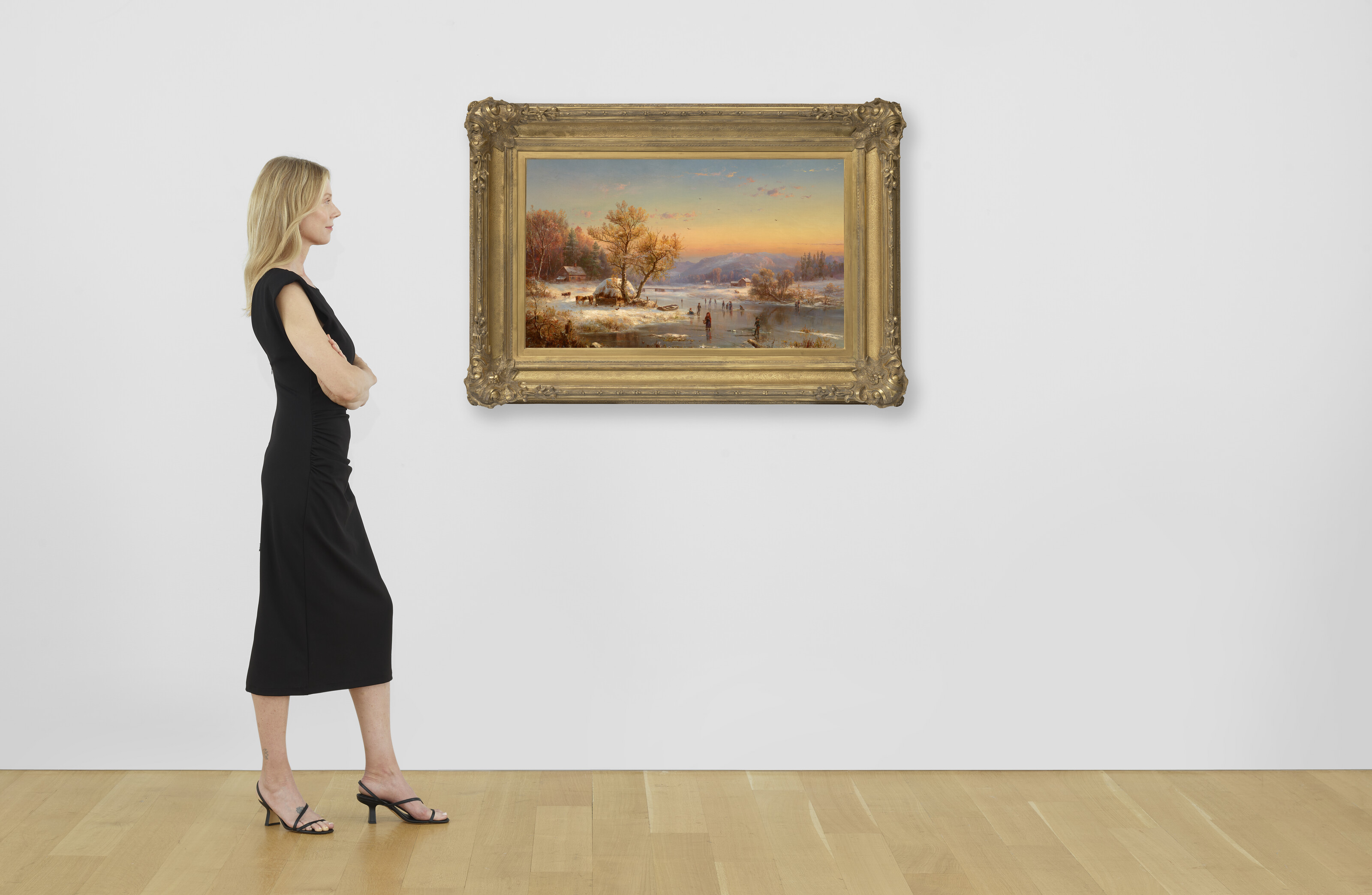 Jasper Francis Cropsey — Зимний вечер за городом, изображение 4