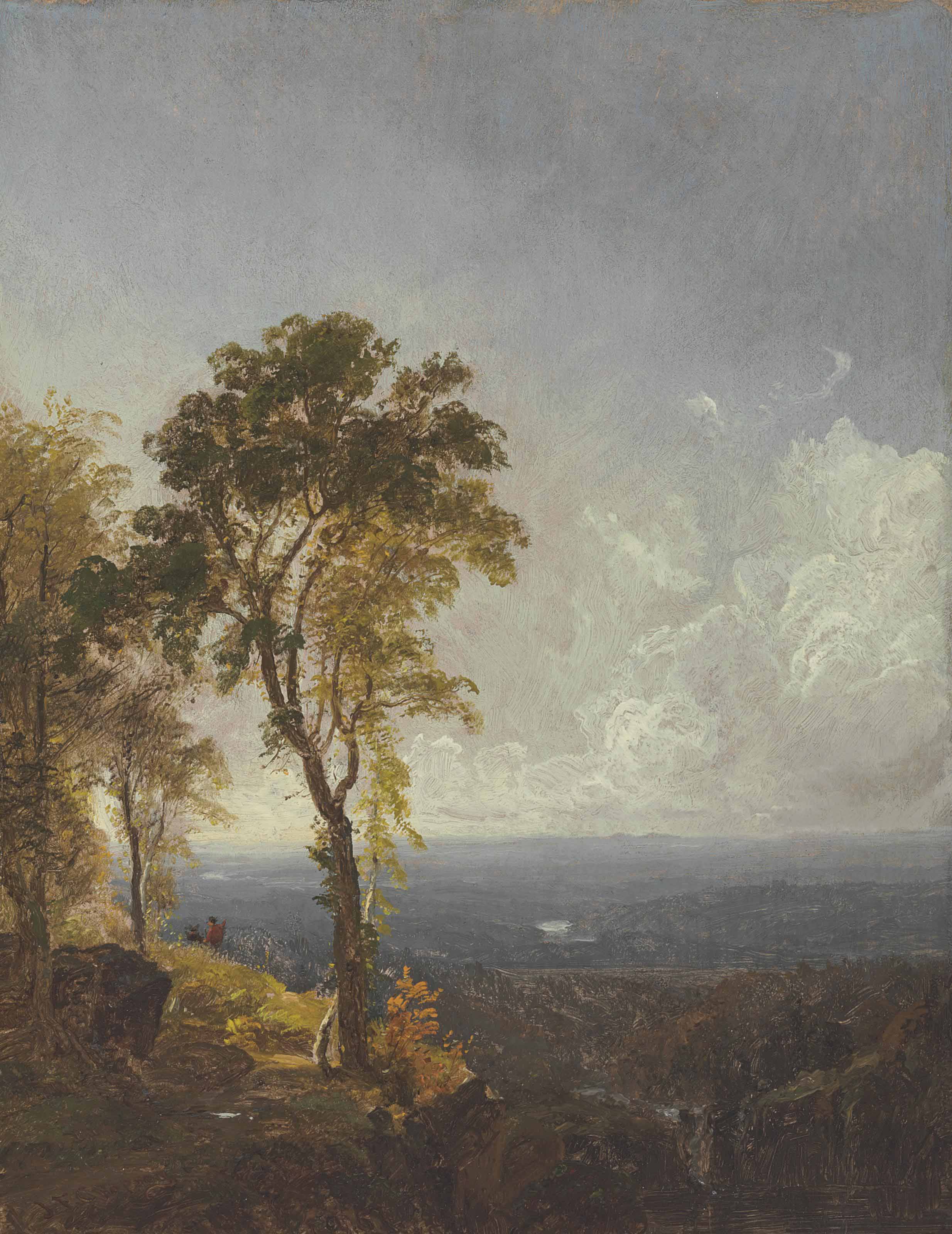 Jasper Francis Cropsey — Ландшафтный вид рядом с домом на горе Катскилл
