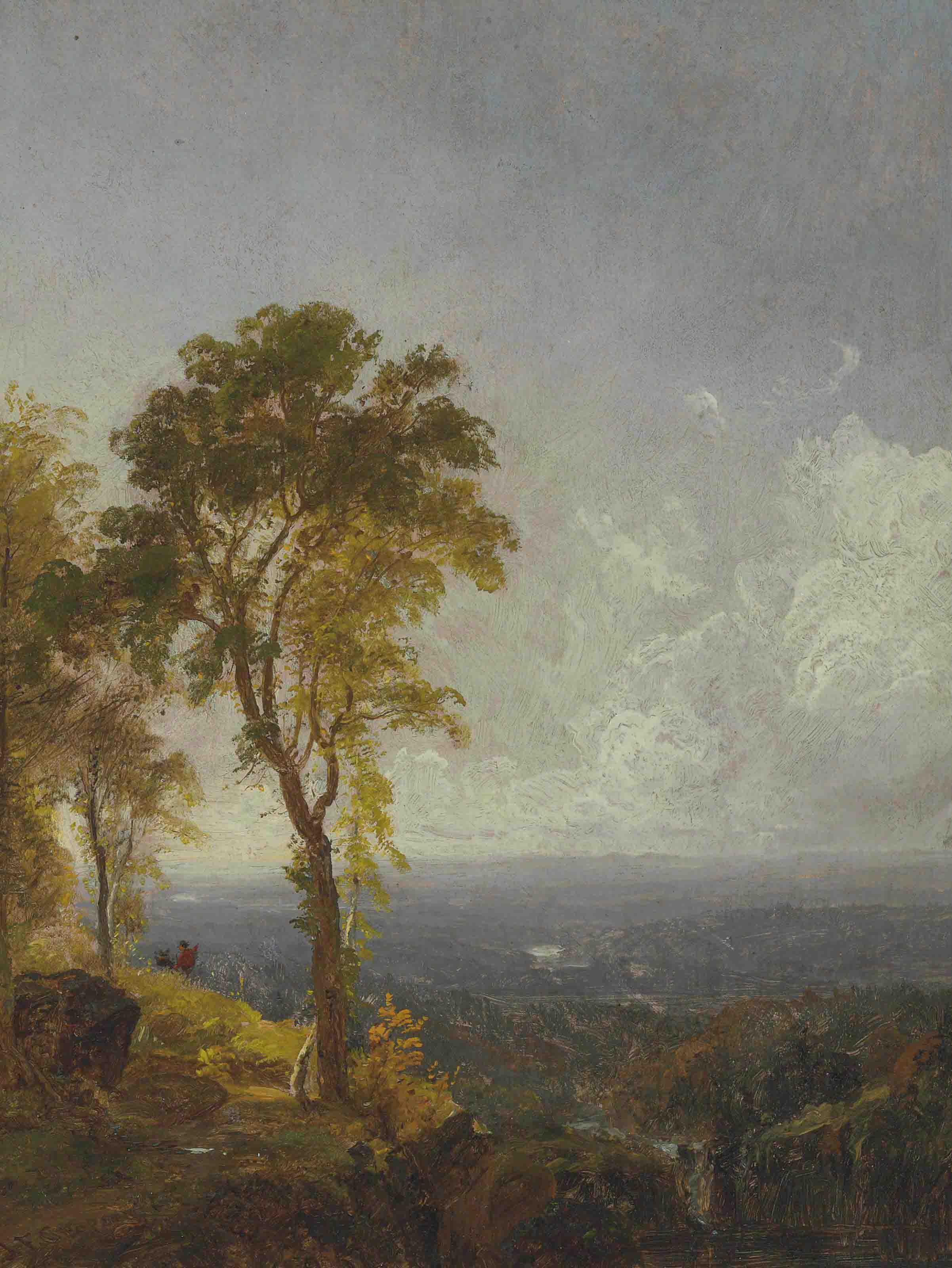 Jasper Francis Cropsey — Ландшафтный вид рядом с домом на горе Катскилл