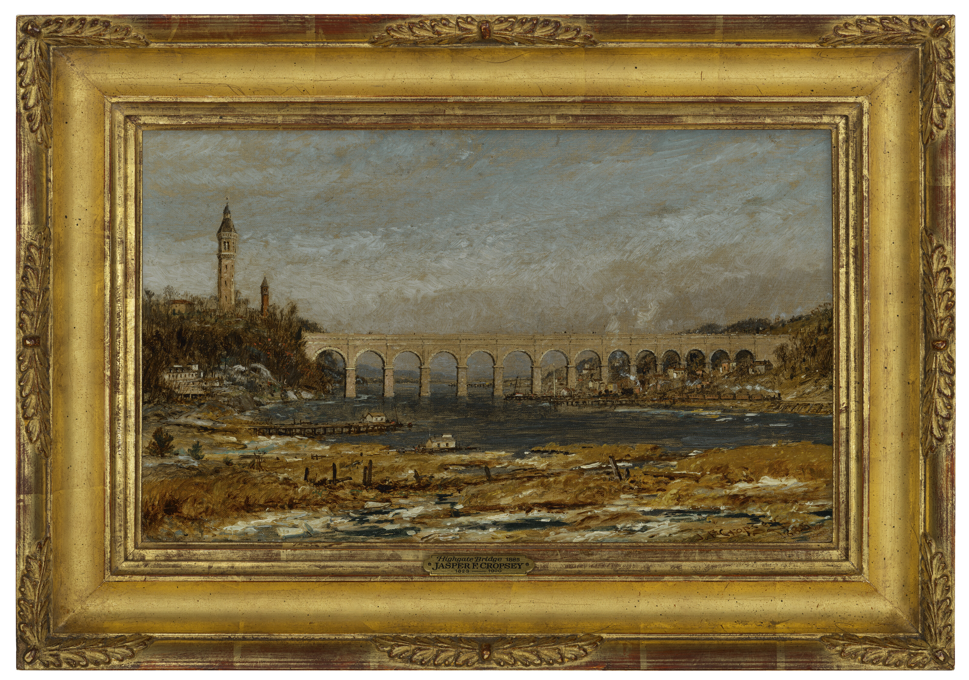 Jasper Francis Cropsey — Высокий мост в январе, изображение 2