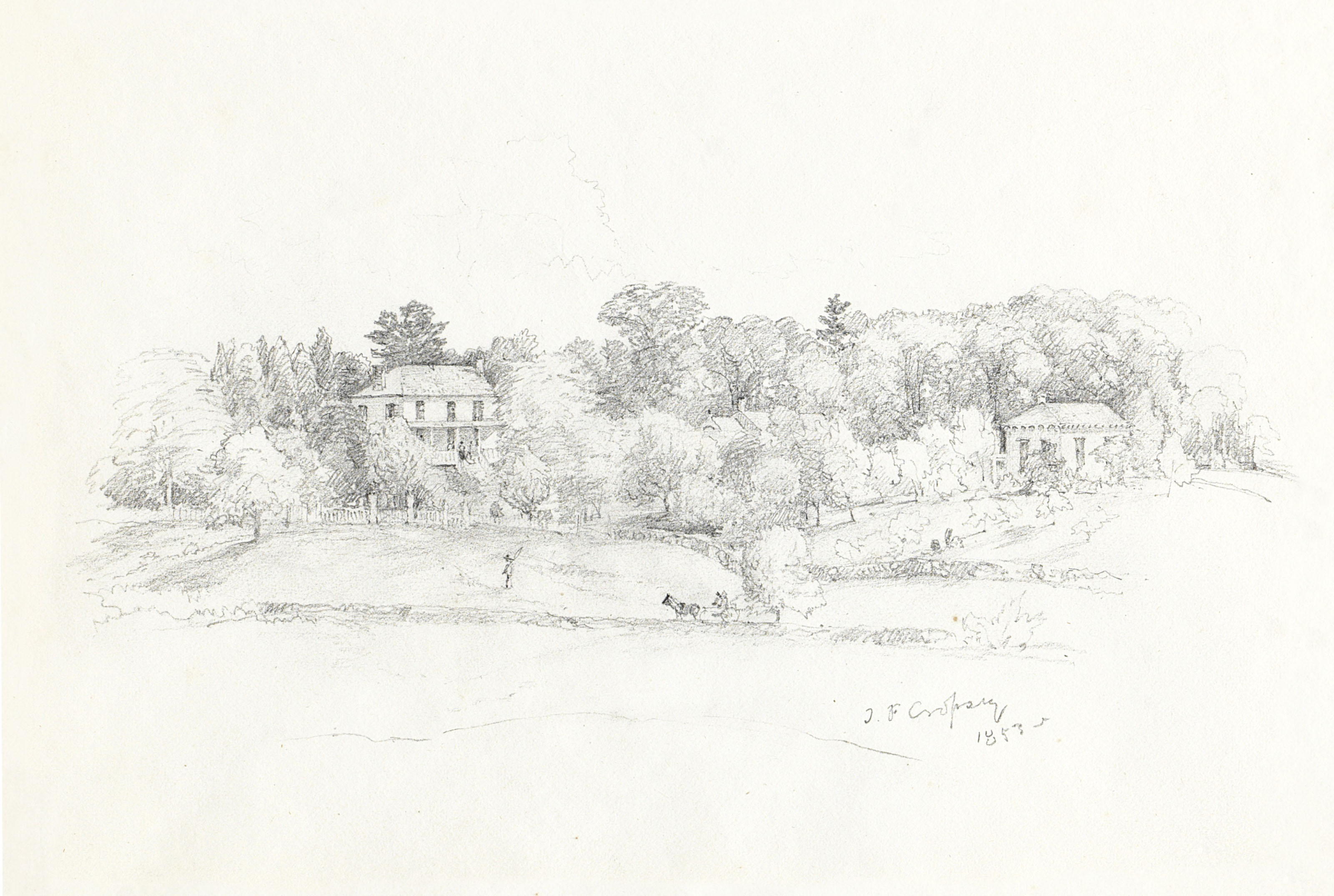 Jasper Francis Cropsey — Дом и студия Томаса Коула, Кэтскилл, Нью-Йорк