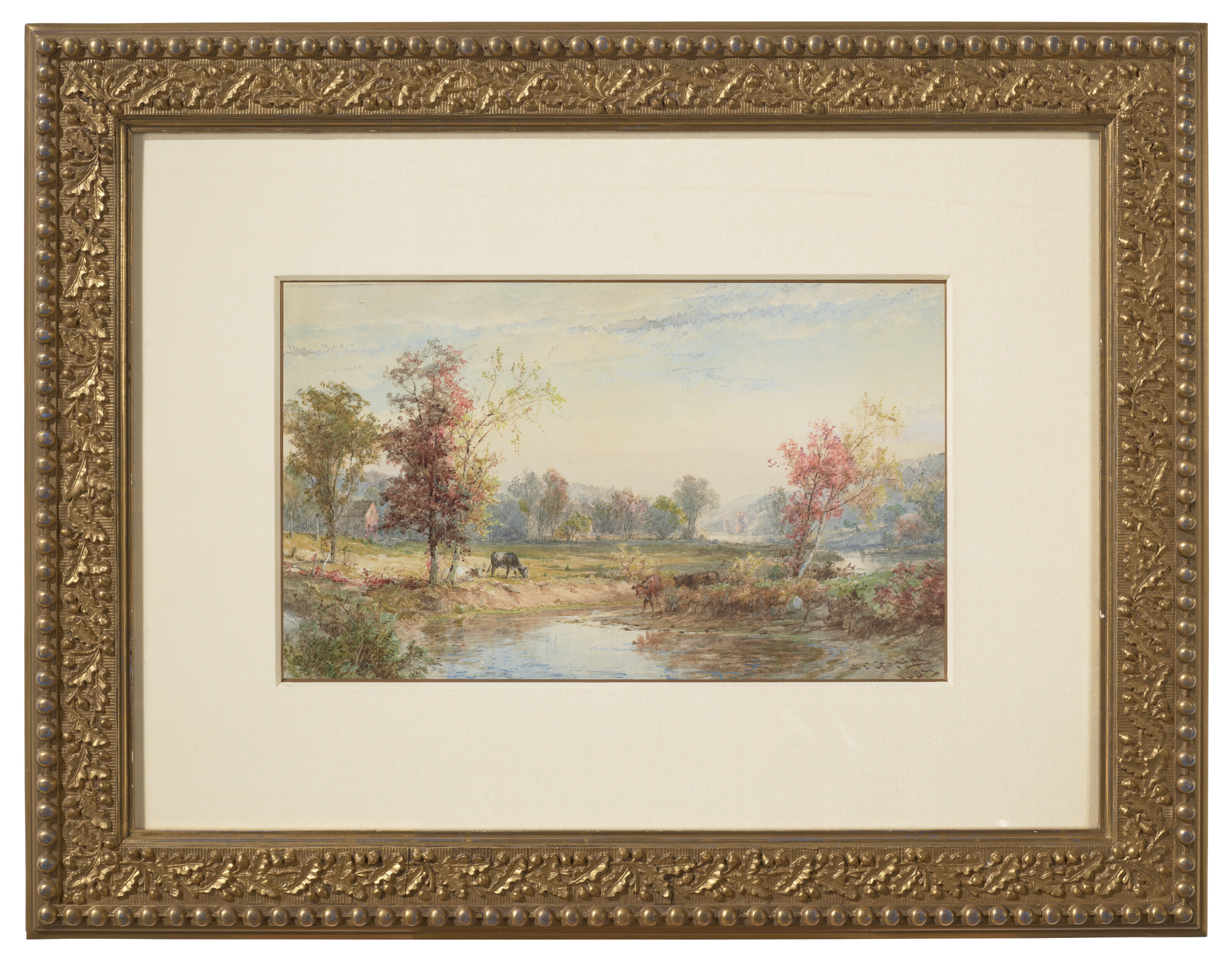 Jasper Francis Cropsey — Крупный рогатый скот в речном пейзаже, изображение 2