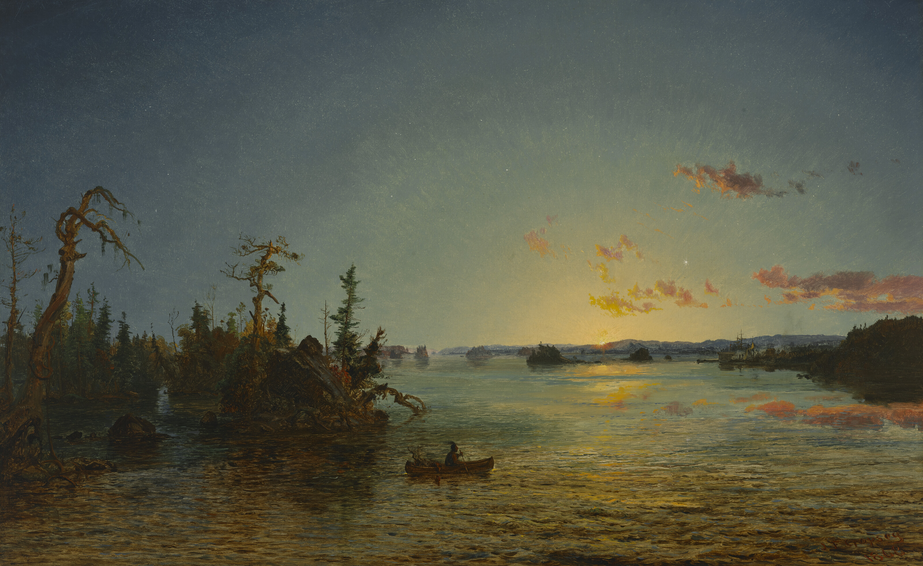 Jasper Francis Cropsey — Утренний рассвет, Лейк-Джордж