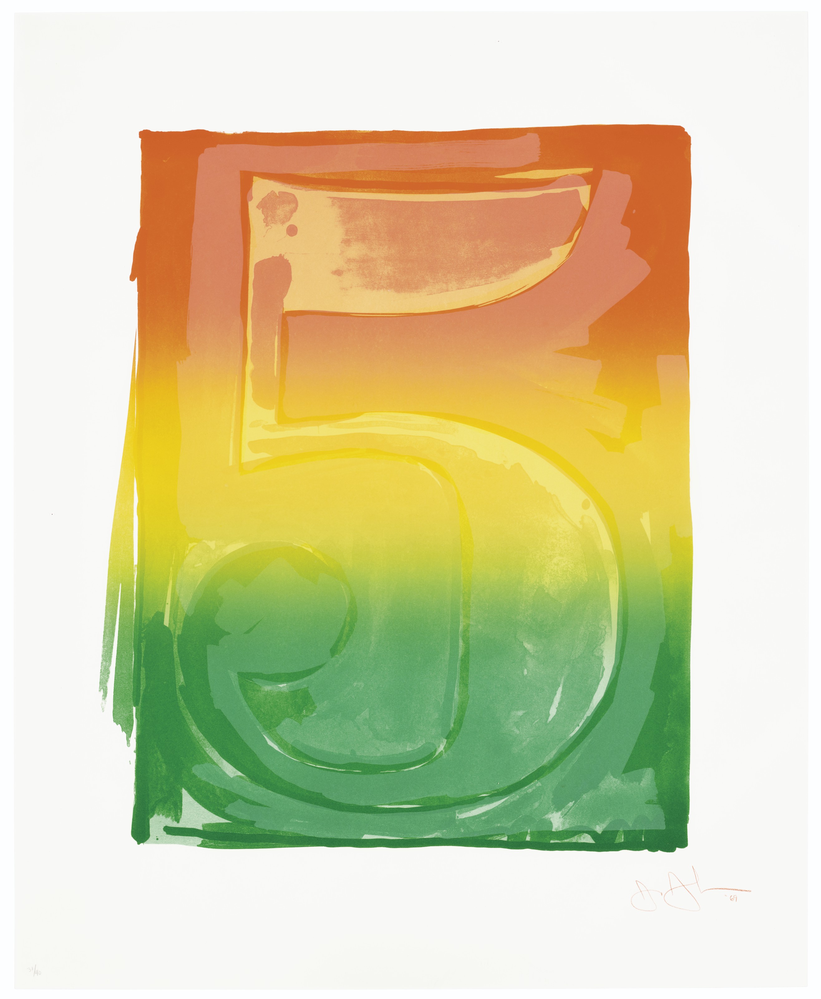 Jasper Johns — Рисунок 5, из серии цветных цифр