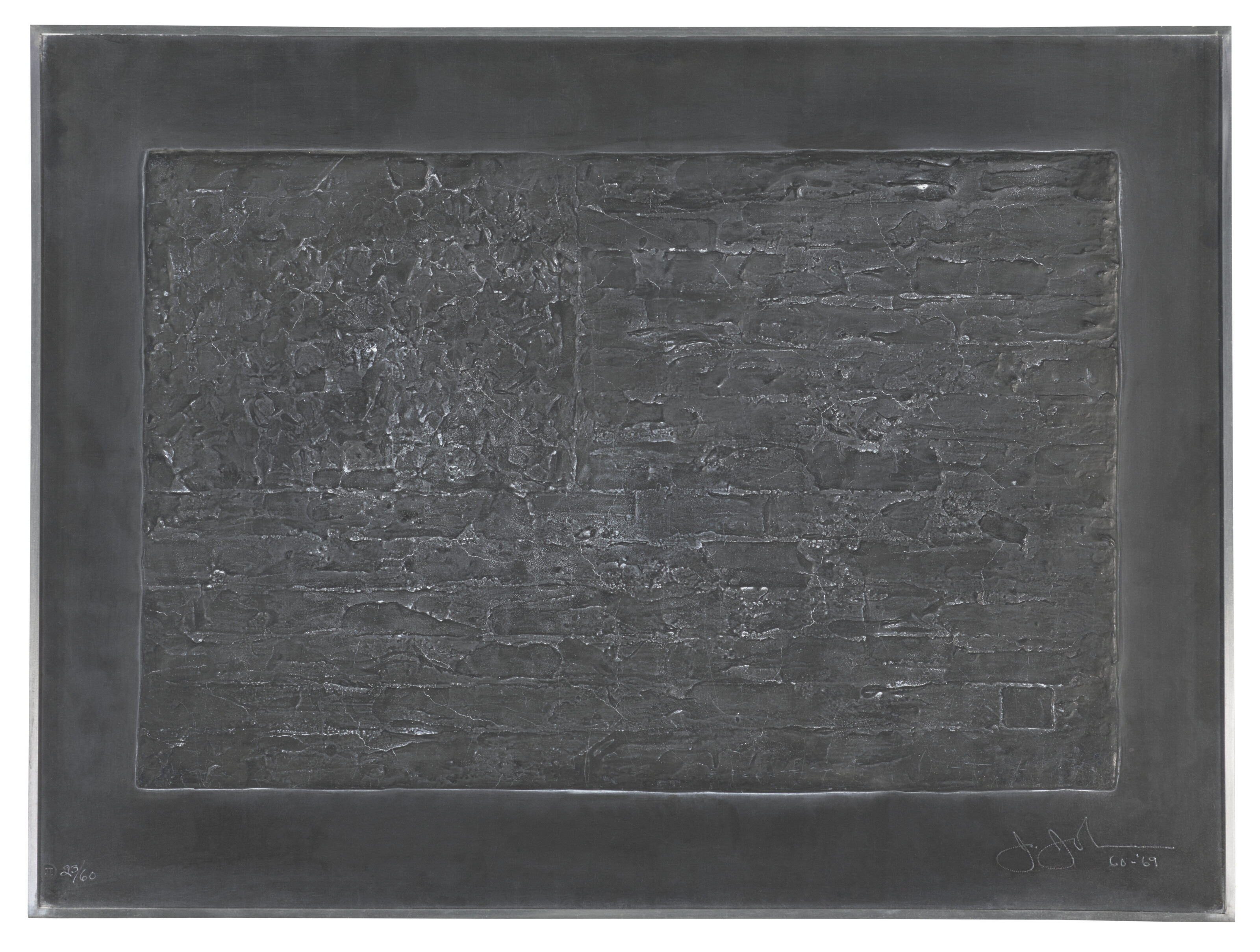 Jasper Johns — Флаг, выполненный из свинцовых рельефов