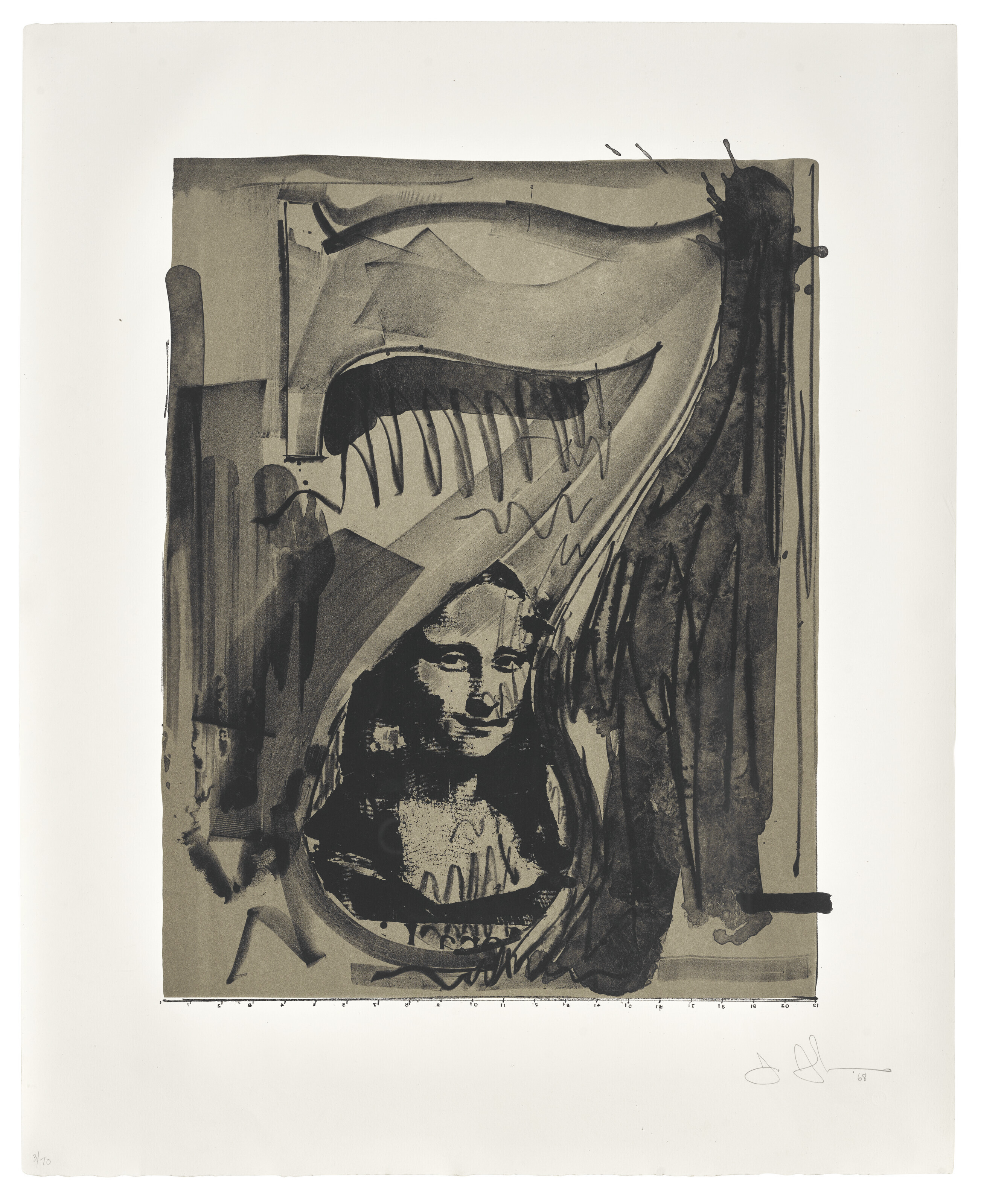 Jasper Johns — Рисунок 7, из серии черных цифр