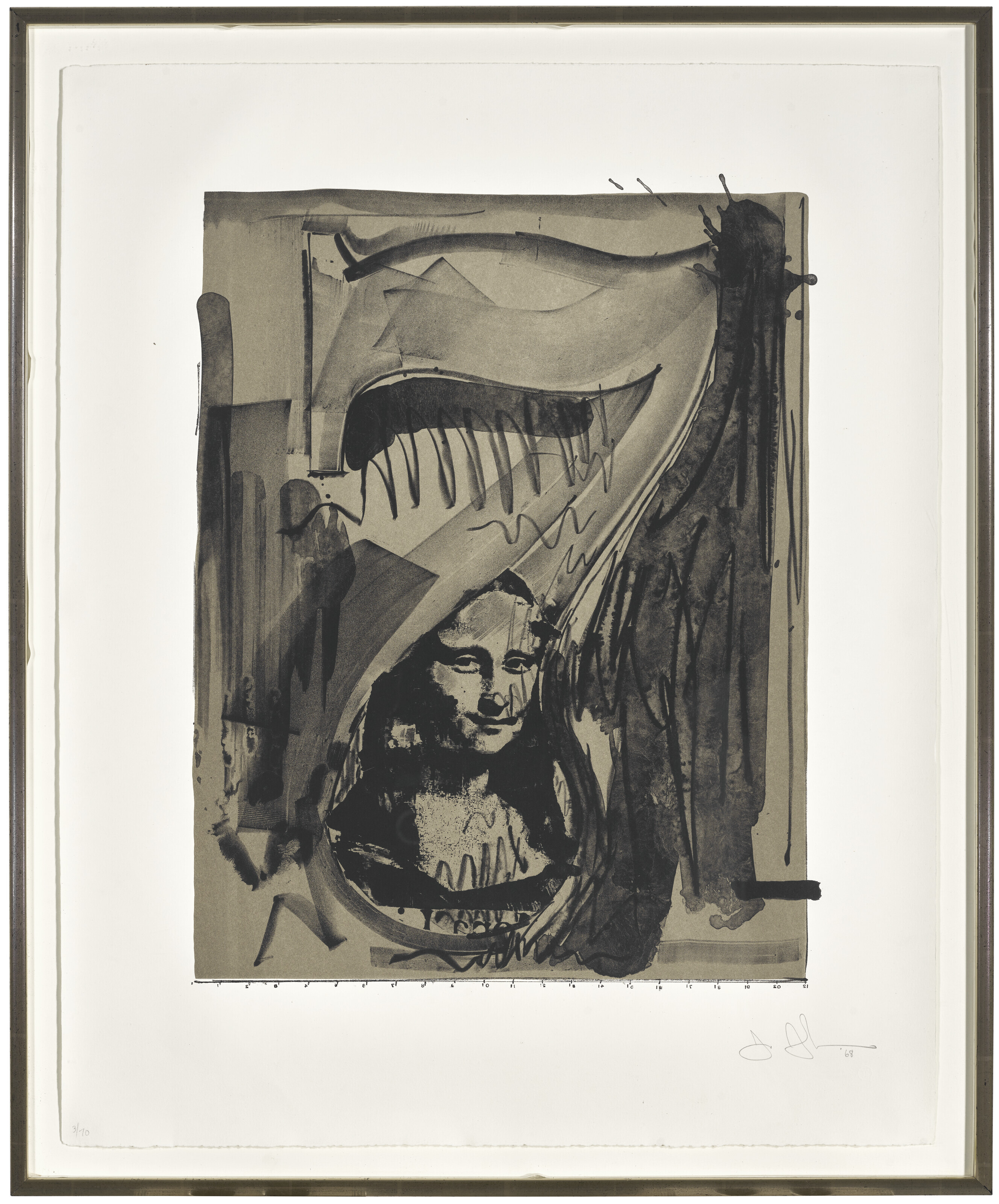 Jasper Johns — Рисунок 7, из серии черных цифр, изображение 2