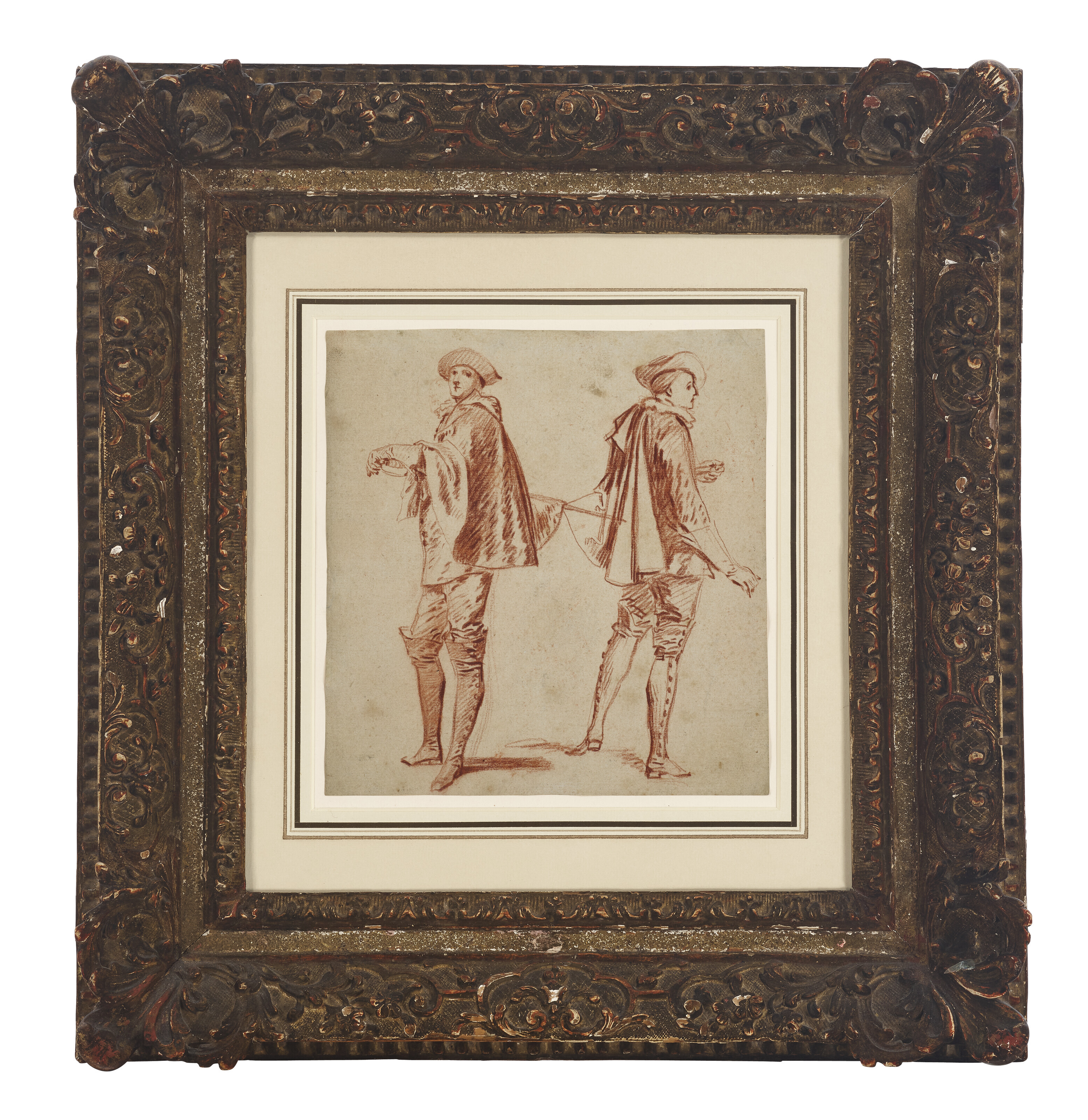 Jean Antoine Watteau — Два этюда актера в костюме Криспина, изображение 2