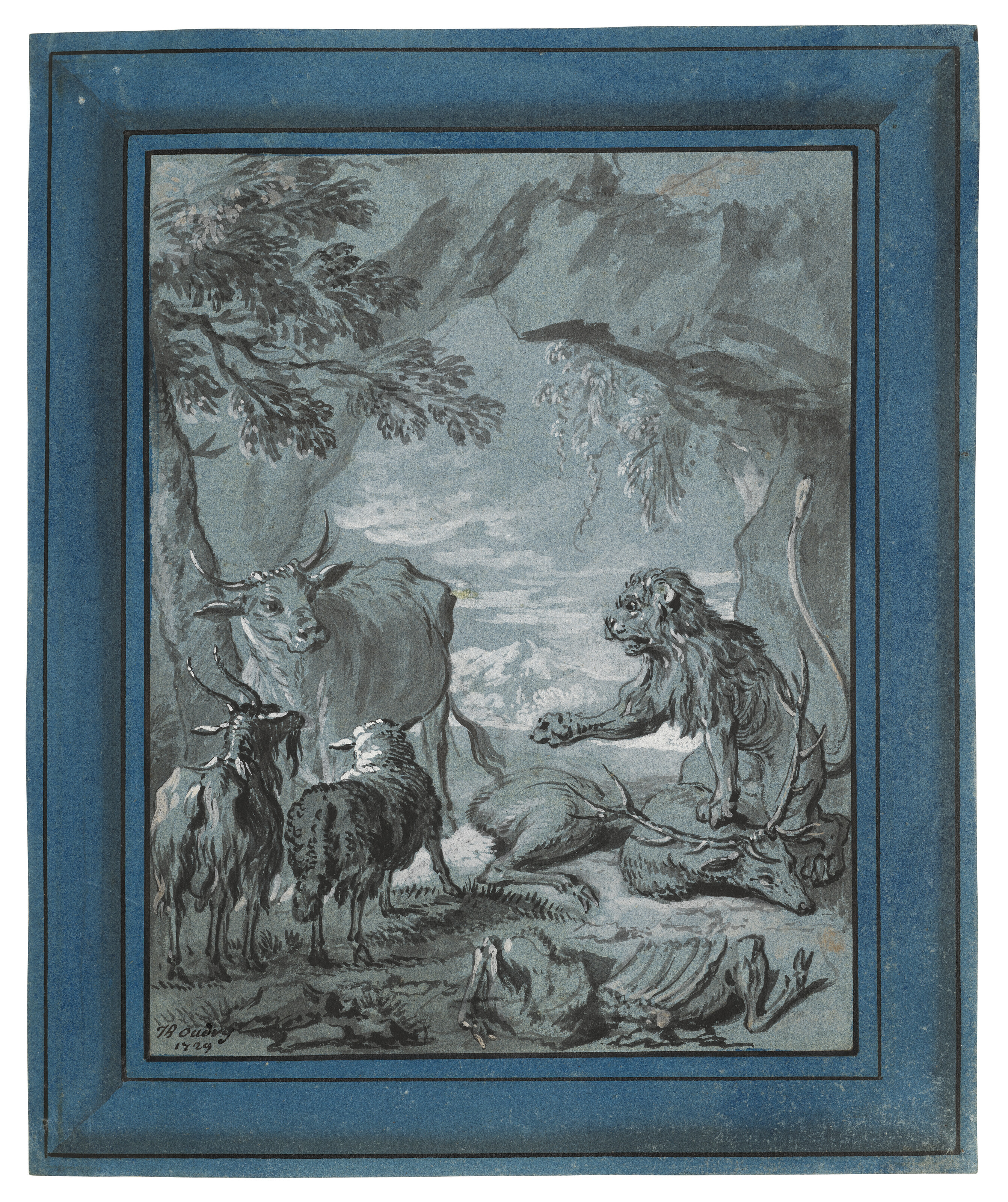 Jean Baptiste Oudry — Альбом с фронтисписом и 138 иллюстрациями к I-VI книгам басен Жана де Лафонтена, изображение 11