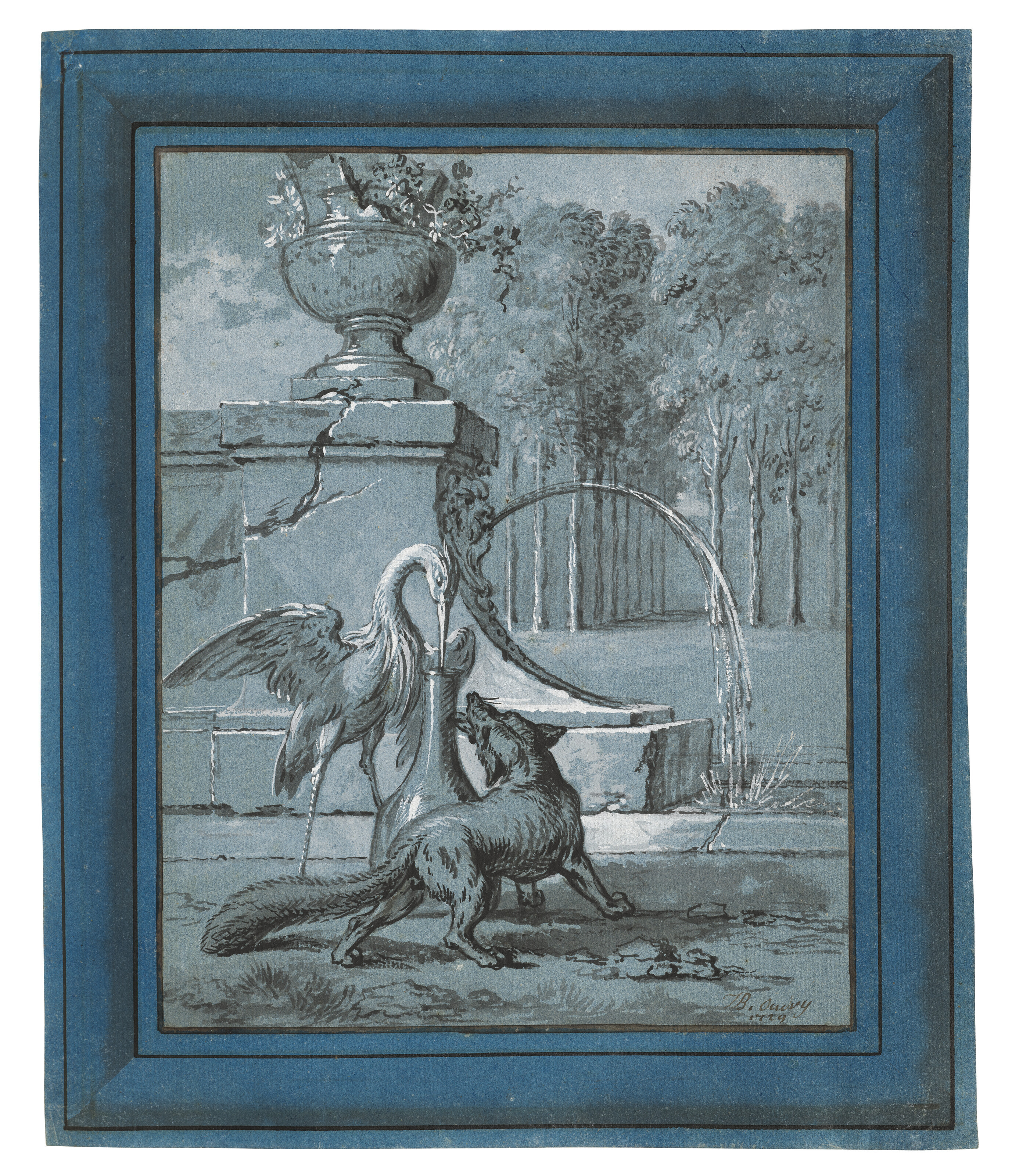 Jean Baptiste Oudry — Альбом с фронтисписом и 138 иллюстрациями к I-VI книгам басен Жана де Лафонтена, изображение 12