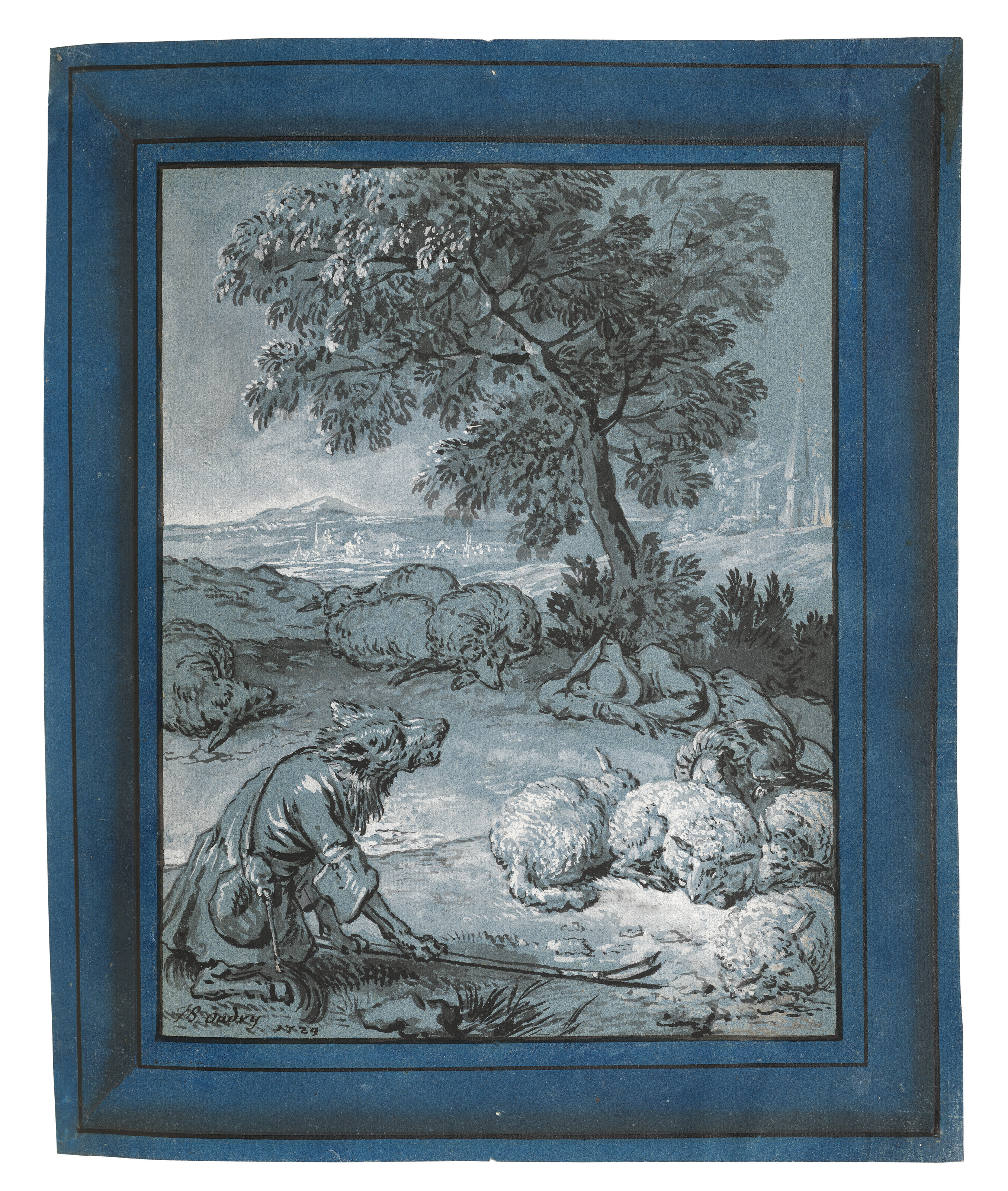 Jean Baptiste Oudry — Альбом с фронтисписом и 138 иллюстрациями к I-VI книгам басен Жана де Лафонтена, изображение 13