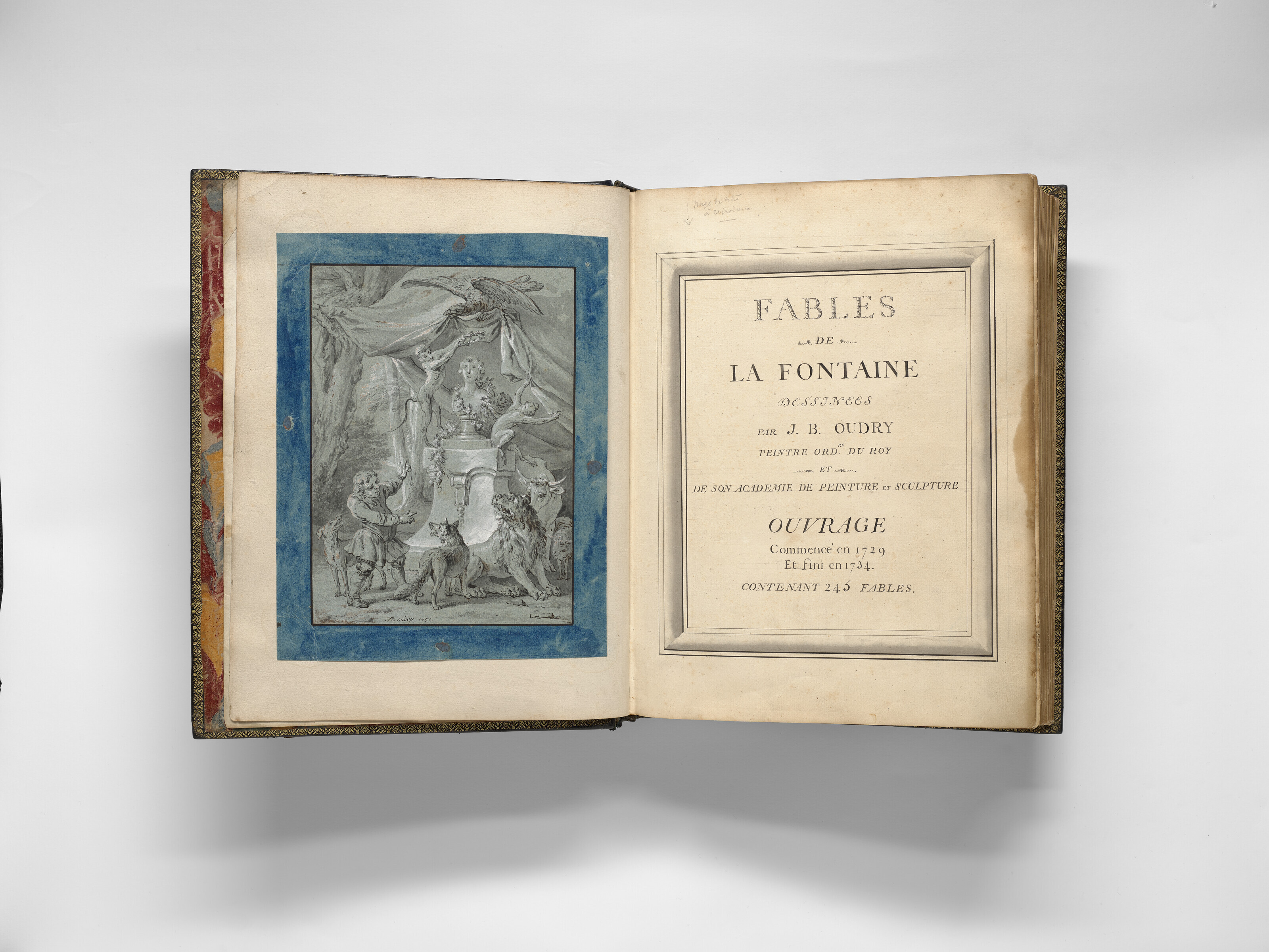 Jean Baptiste Oudry — Альбом с фронтисписом и 138 иллюстрациями к I-VI книгам басен Жана де Лафонтена, изображение 15