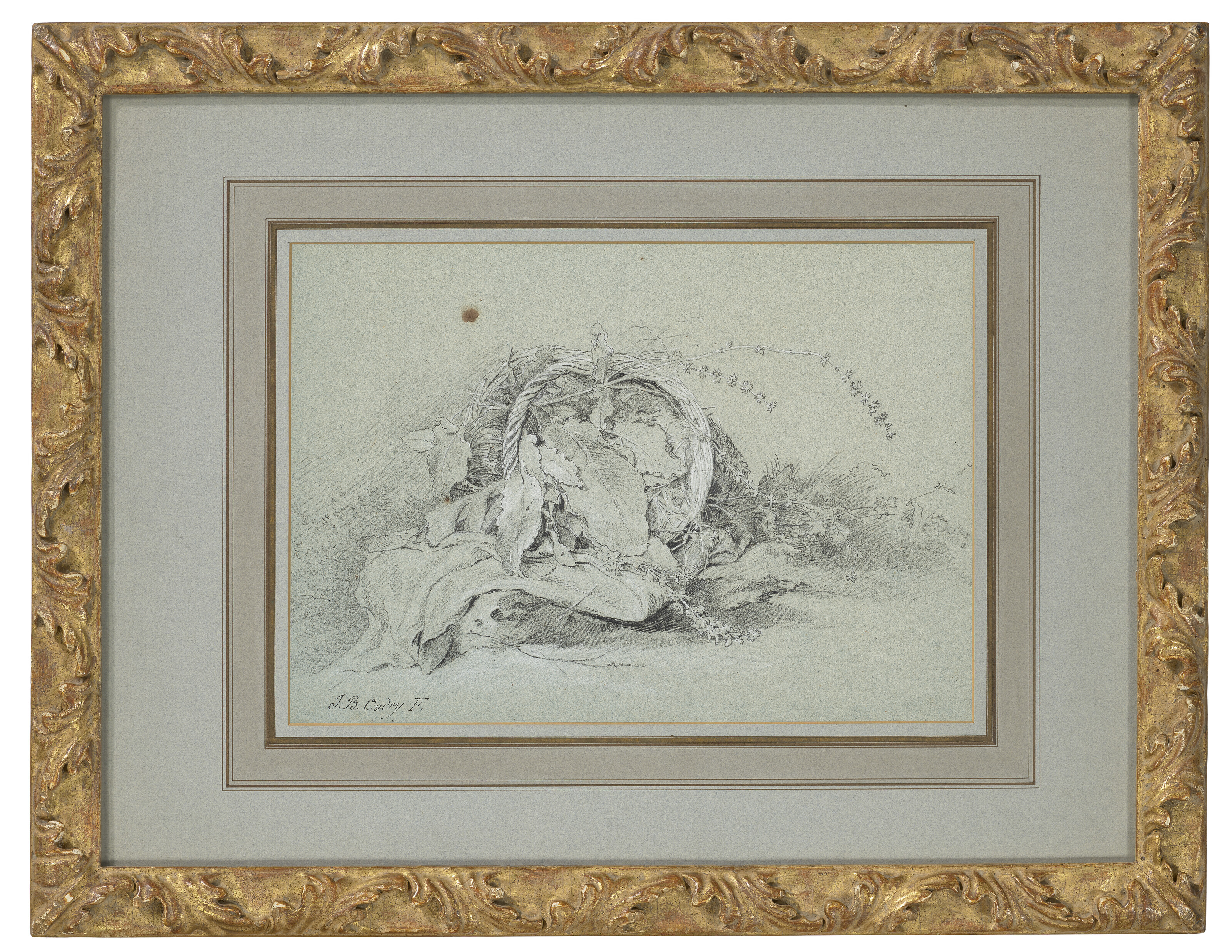 Jean Baptiste Oudry — Перевернутая корзина с растениями и цветами, изображение 2