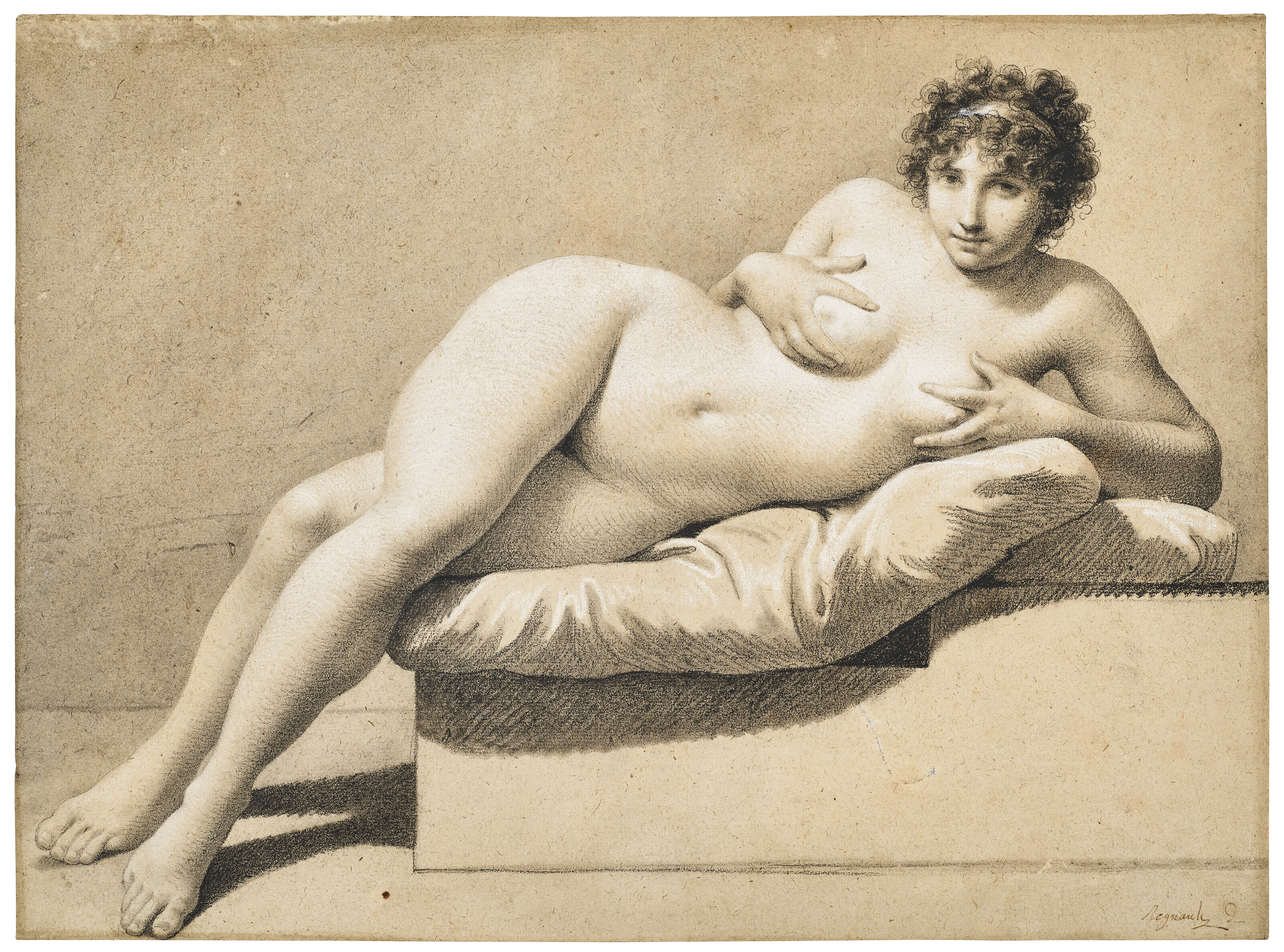 Jean Baptiste Regnault — Обнаженная лежащая женщина