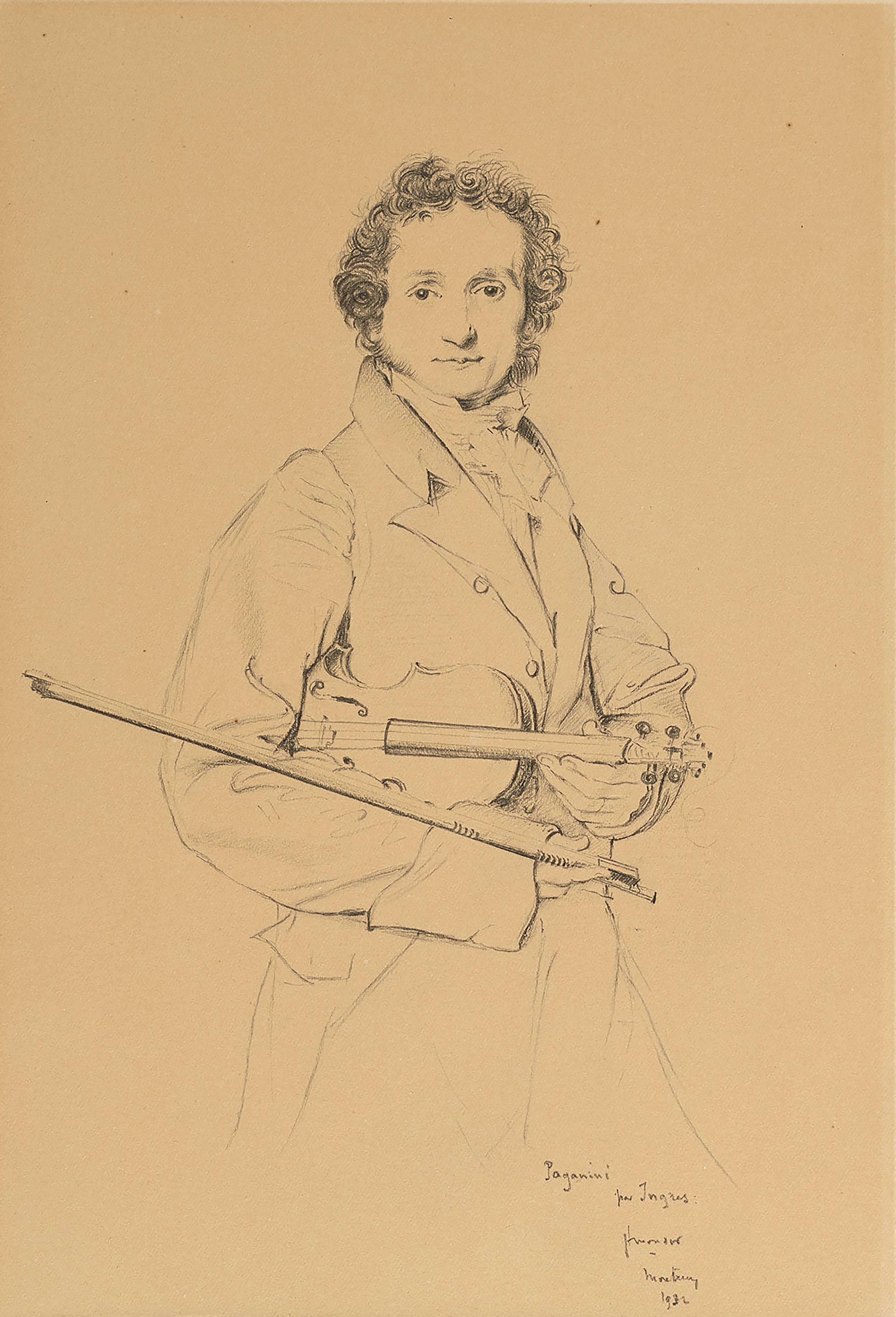 Jean Dominique Ingres — Портрет виолончелиста Никколо Паганини
