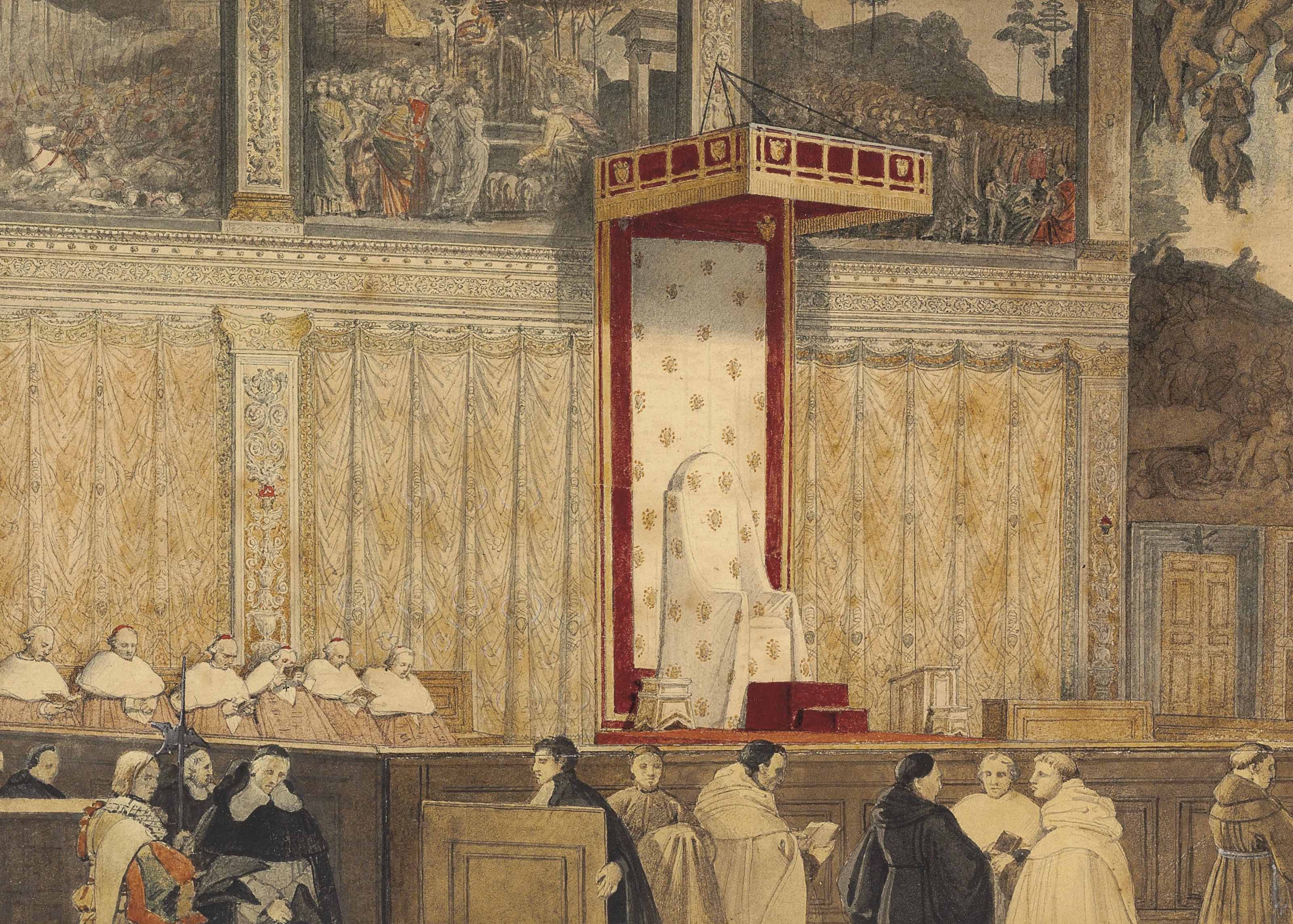 Jean Dominique Ingres — Интерьер Сикстинской капеллы