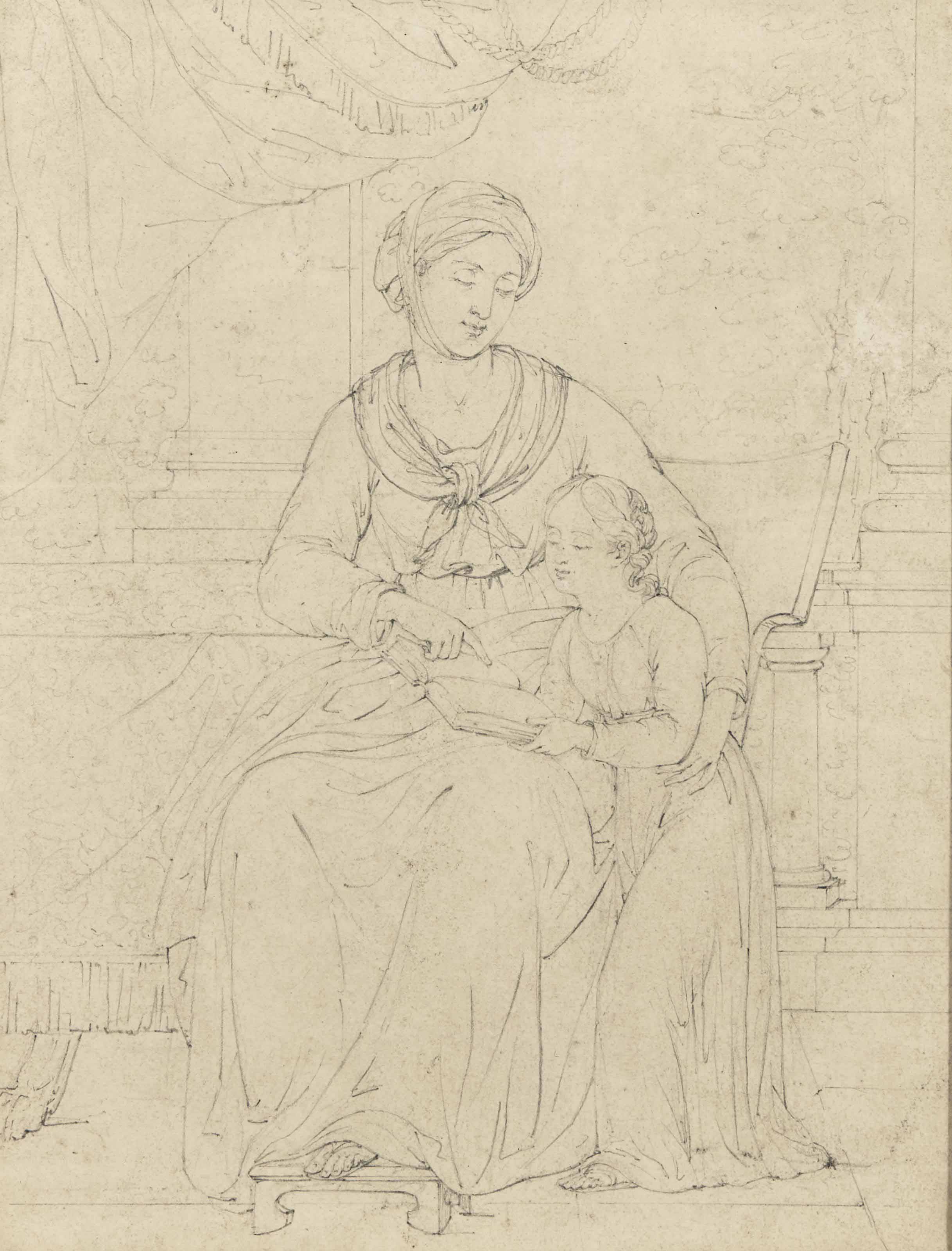 Jean Dominique Ingres — Святая Анна и прекрасная Мария в детстве