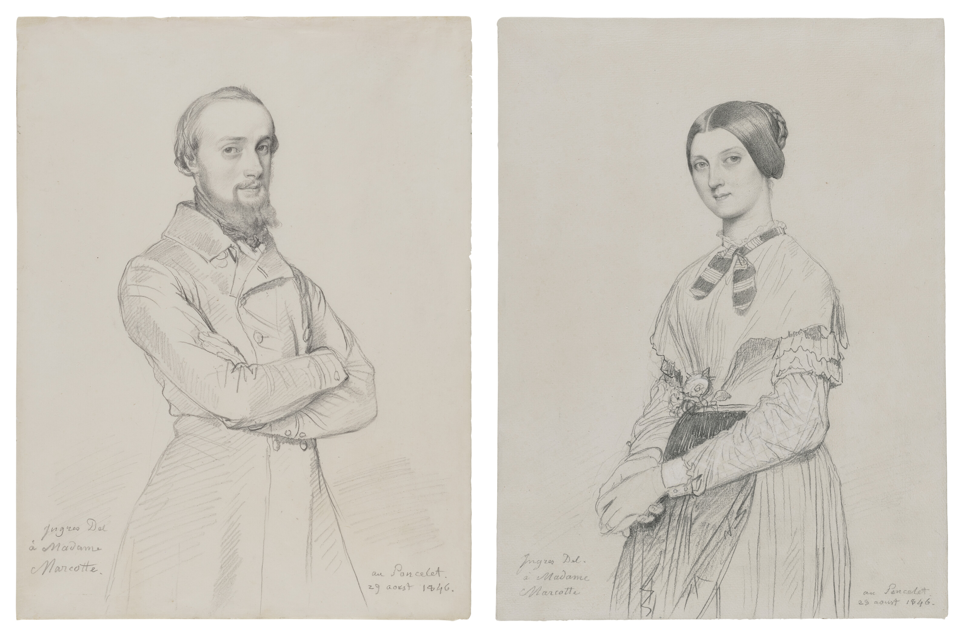 Jean Dominique Ingres — Портрет Мари Маркотт и портрет ее мужа Александра Лежентиля