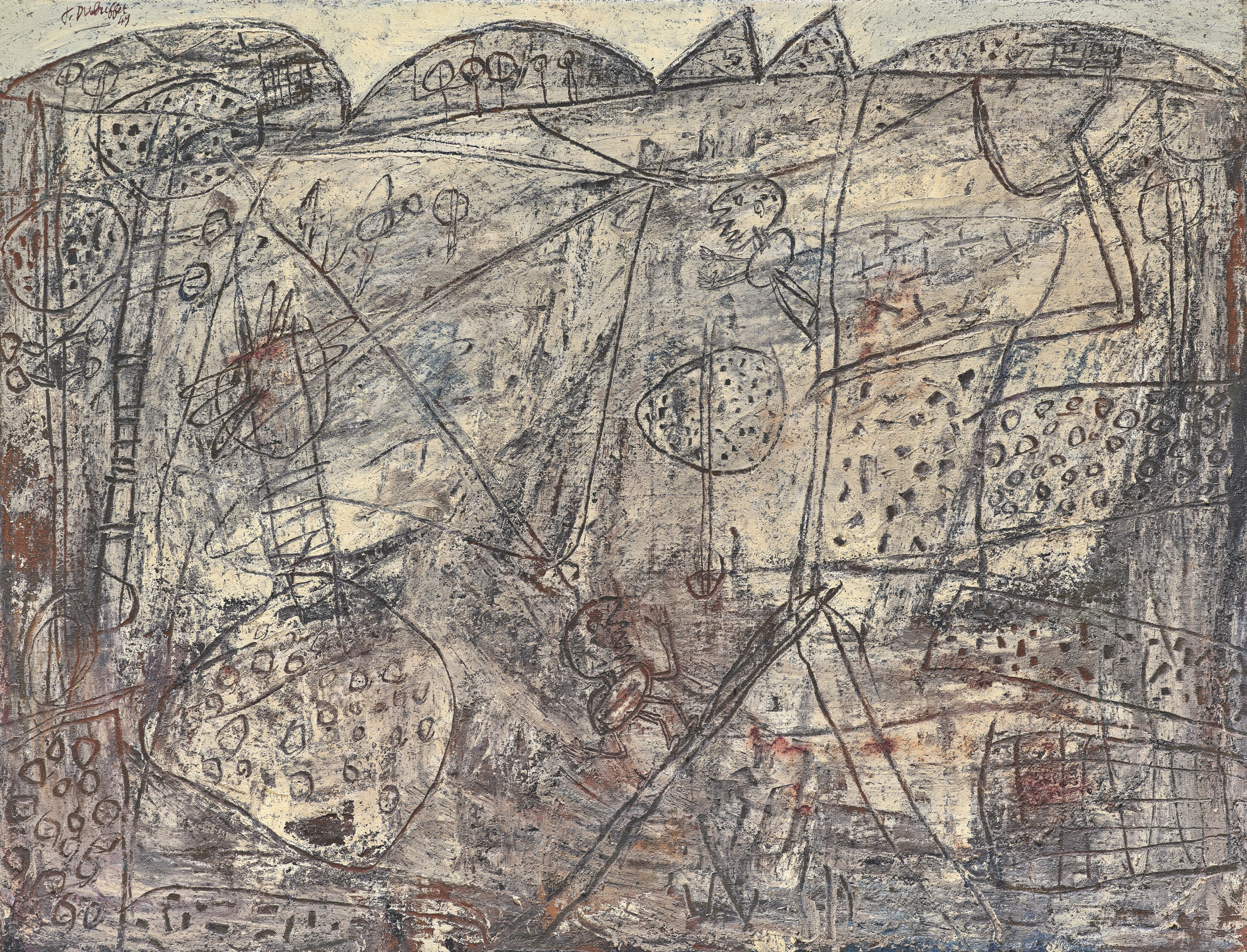 Jean Dubuffet — Пасаж Гри из вишен (Серый пейзаж с вишневыми вкраплениями), изображение 1