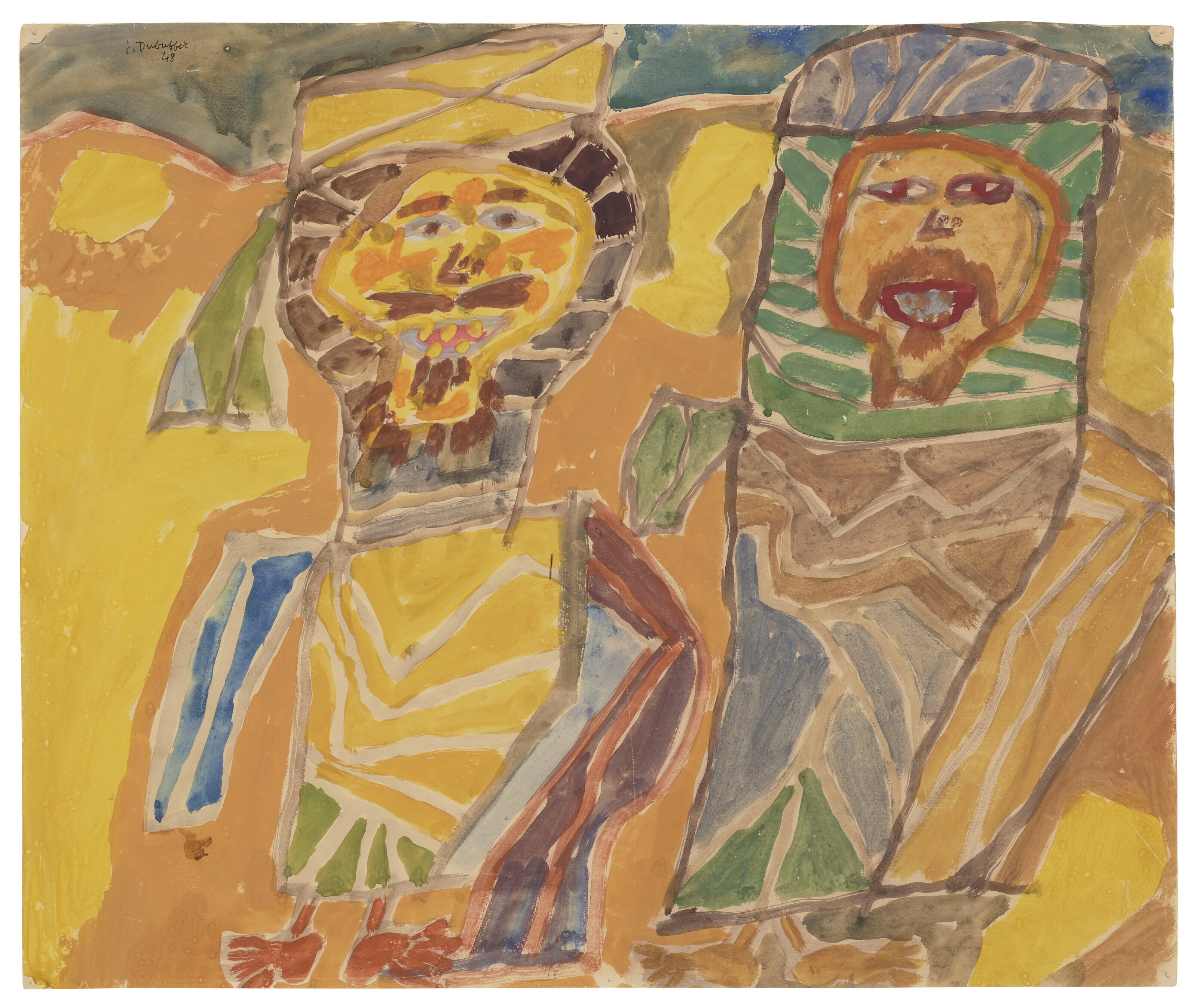 Jean Dubuffet — Двое арабов и молодые путешественники