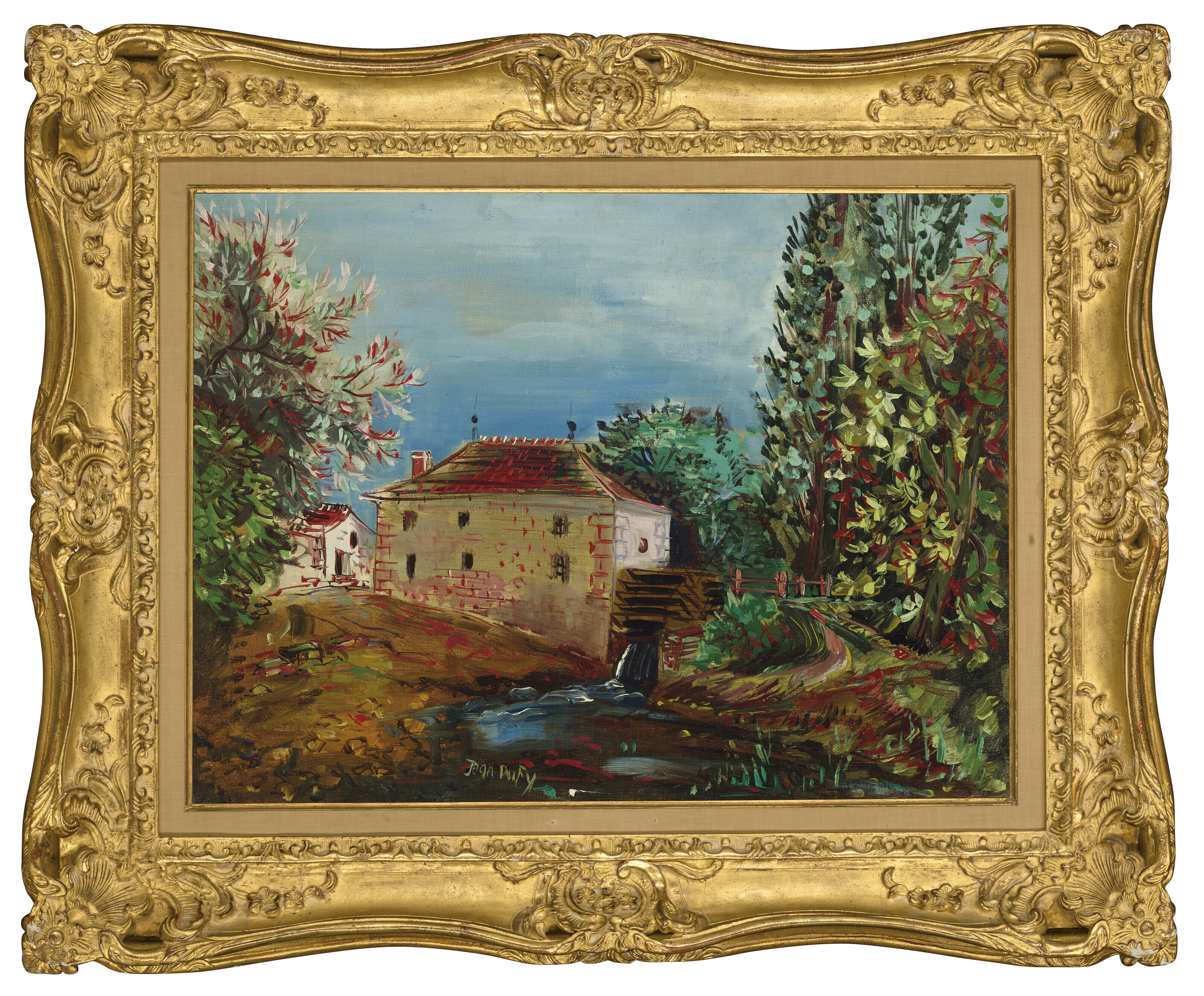Jean Dufy — Улица Арриер-дю-Мулен в окрестностях ла-Рош-Берланд (коммуна Боссэ-сюр-Клэаз), изображение 2