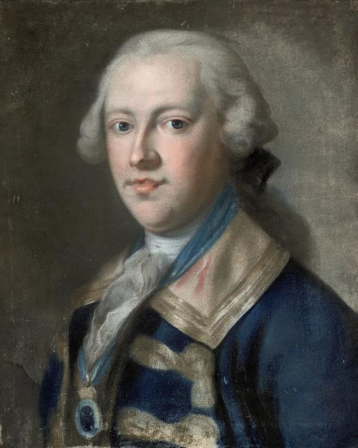 Jean Etienne Liotard — Портрет джентльмена, возможно, Джорджа Фредерика Ньюджента, лорда Делвина, впоследствии 7-го графа Уэстмита (1760-1814), в полный рост, со знаком отличия ордена Святого Патрика