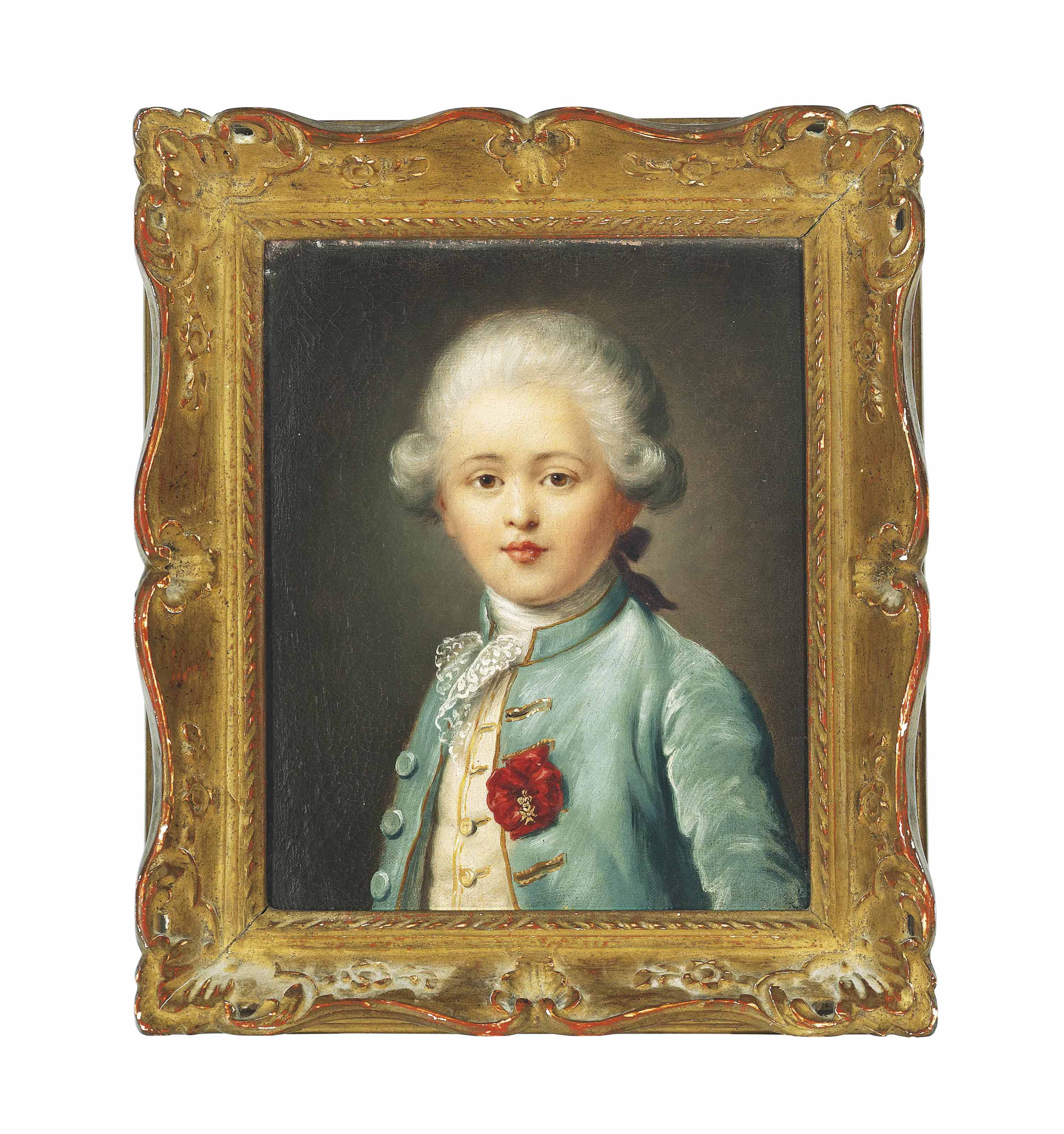 Jean Etienne Liotard — Портрет маленького мальчика в полный рост, в бледно-голубом пальто