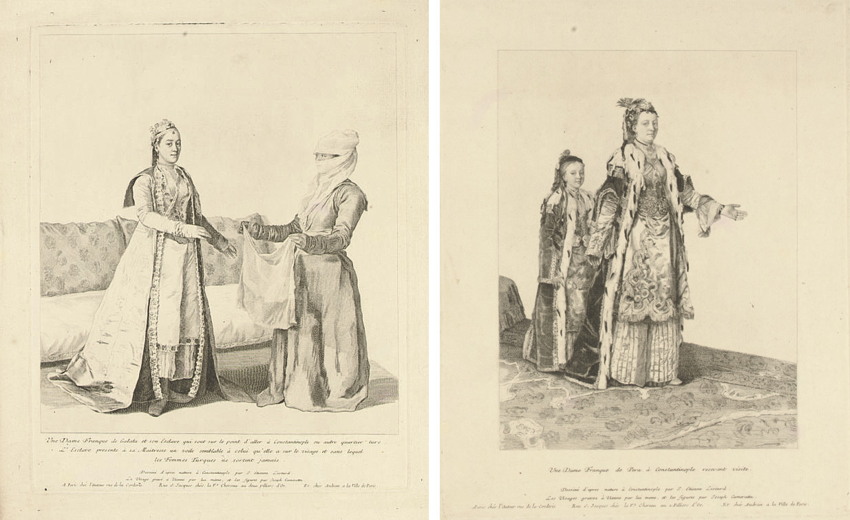 Jean Etienne Liotard — Французская дама из Галаты и ее слуги (T. 99; R., L. 71); Французская дама из Отца и дочери (T. 100; R., L. 72)