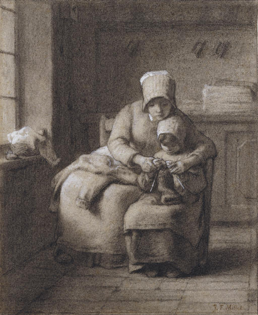 Jean Francois Millet — Урок вязания
