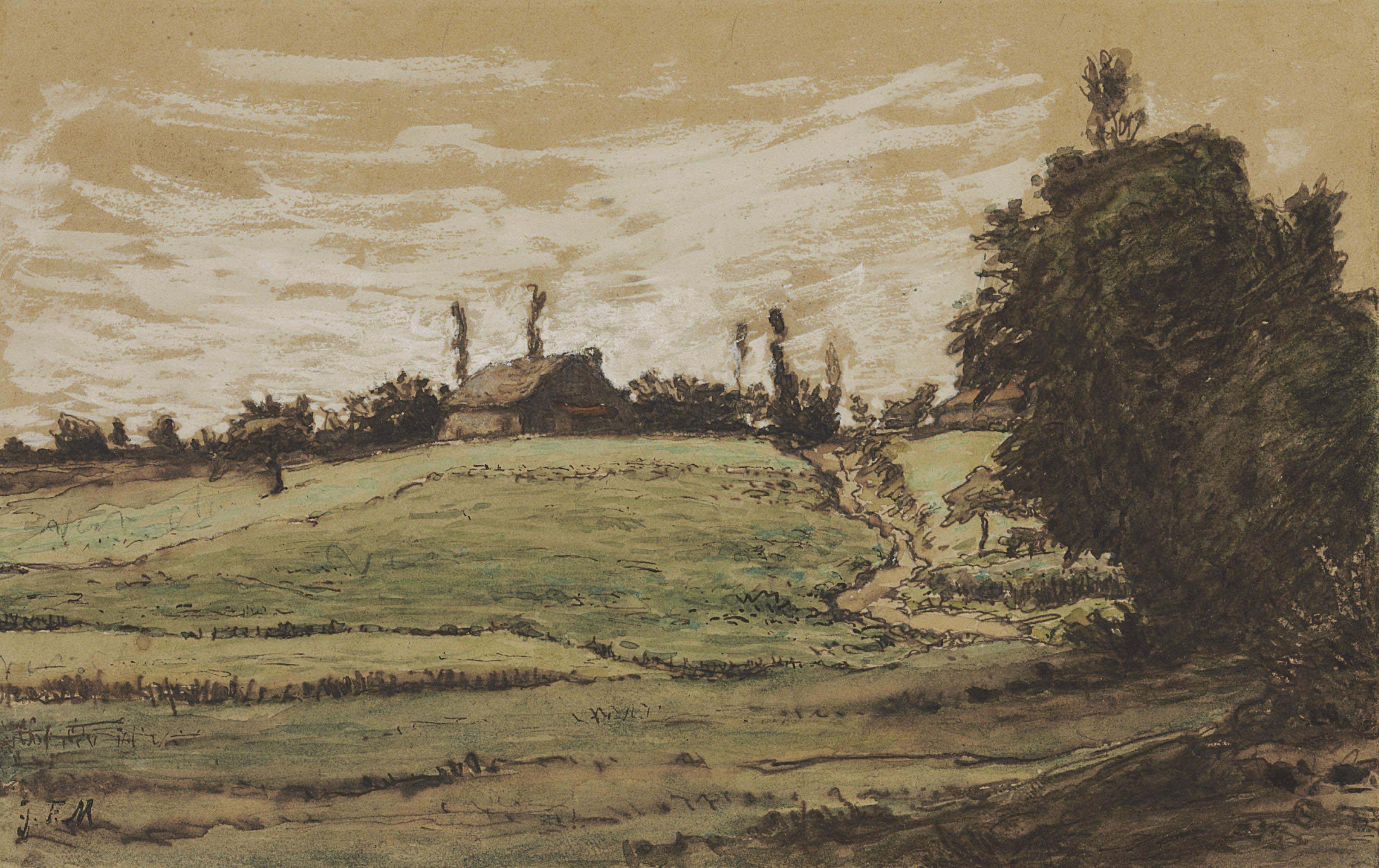 Jean Francois Millet — Ферма для знатных людей Виши, вероятно, в Малаво