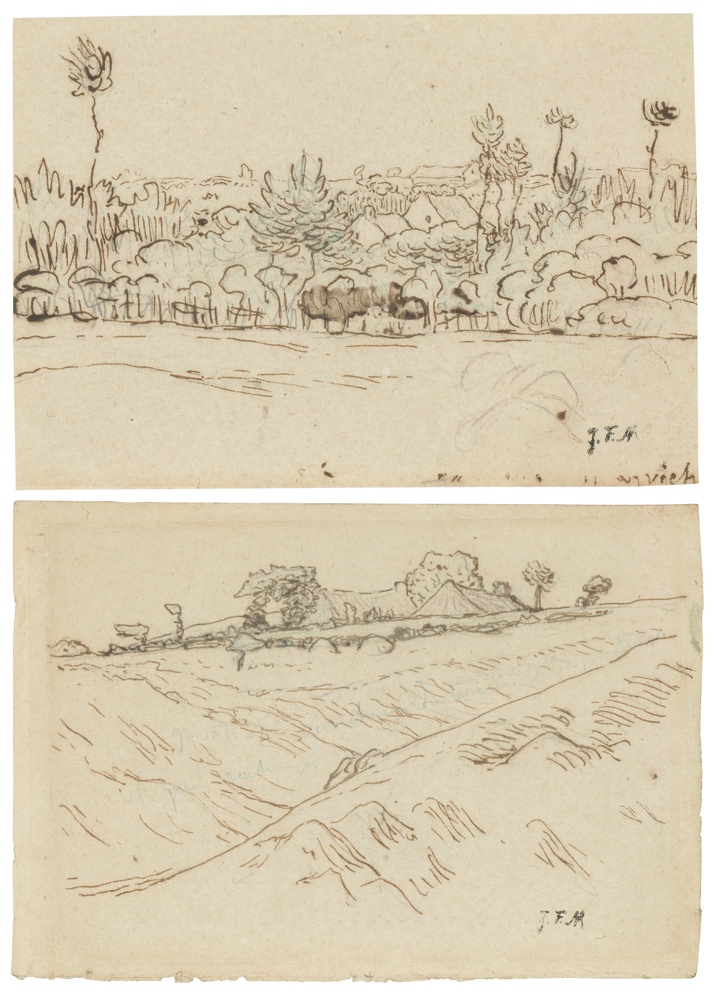 Jean Francois Millet — Пейзаж близ Виши и Оверни (i); Пейзаж в Оверни (ii)