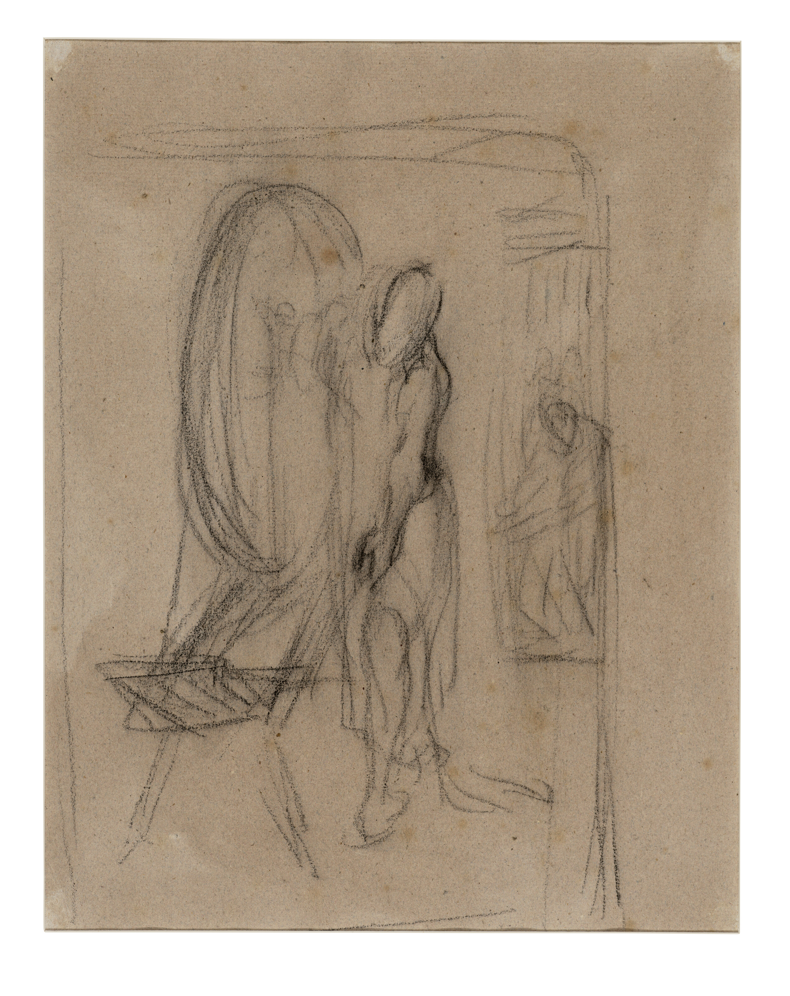 Jean Francois Millet — Этюд для стоячего прядильщика ( recto ); Эскиз для стоячего прядильщика ( verso ), изображение 2