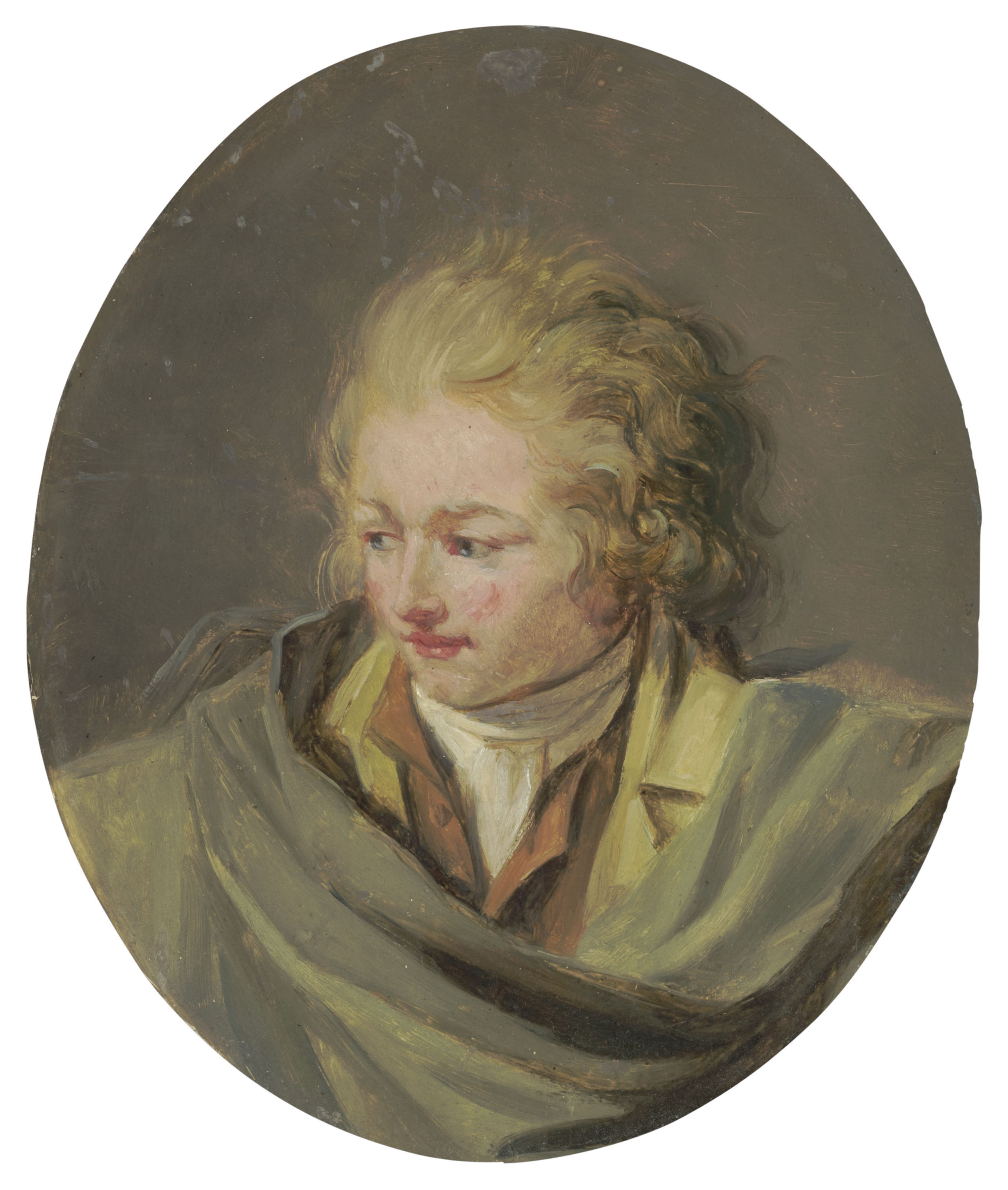 Jean-Baptiste Greuze — Портрет человека, авторский портрет М. Ларше, жандарм дю пейнтре Жан-Батист Грез