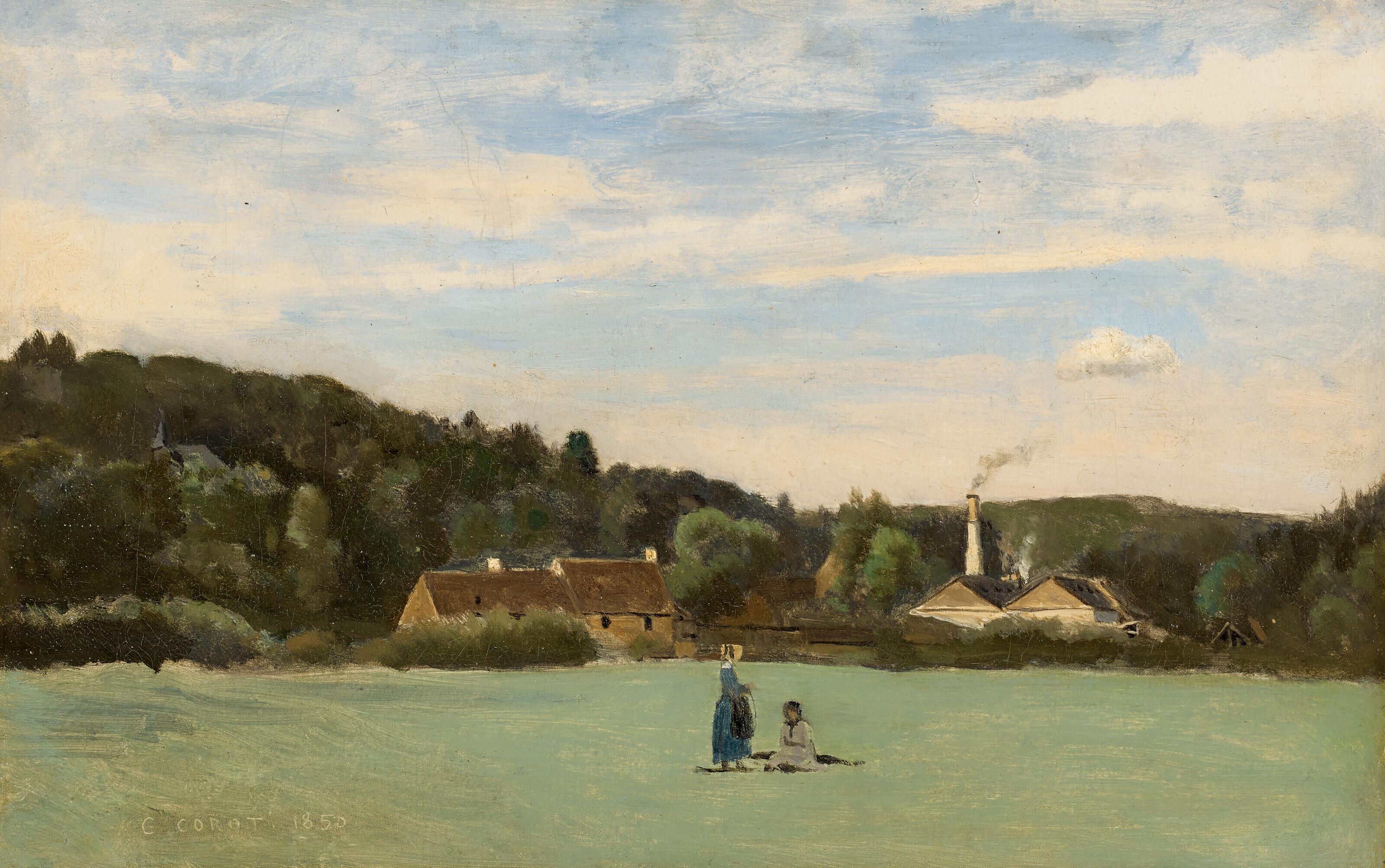 Jean-Baptiste-Camille Corot — Бурберуж. Двое молодых людей танцуют в прериях